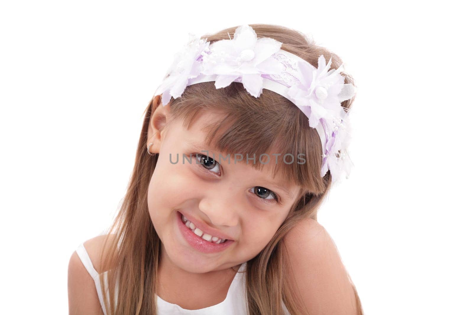 Closeup portrait of pretty little girl
