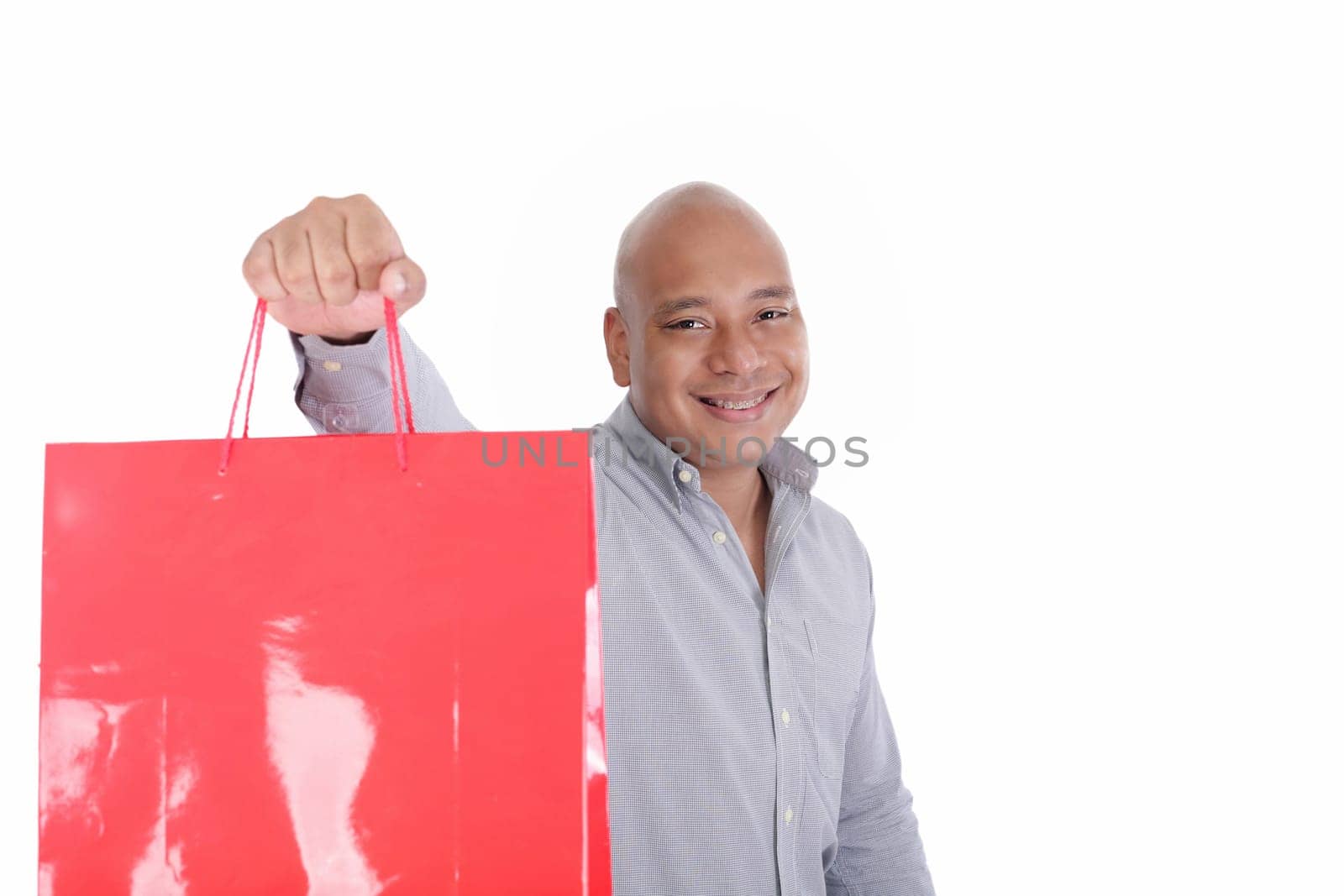 picture of handsome man with shopping bags