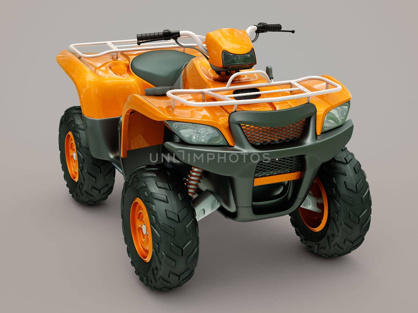 Sports quad bike on a grey background