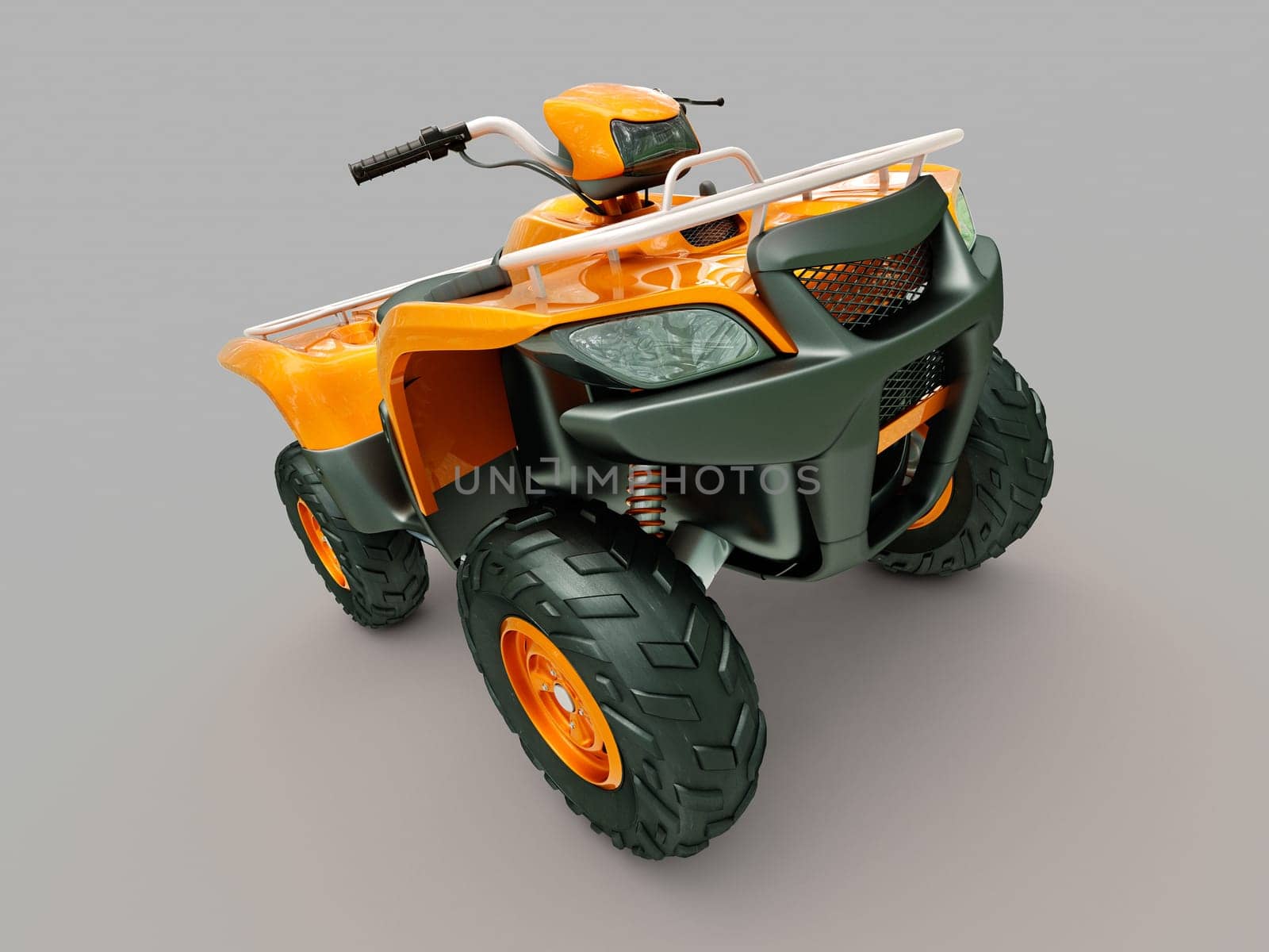 Sports quad bike on a grey background