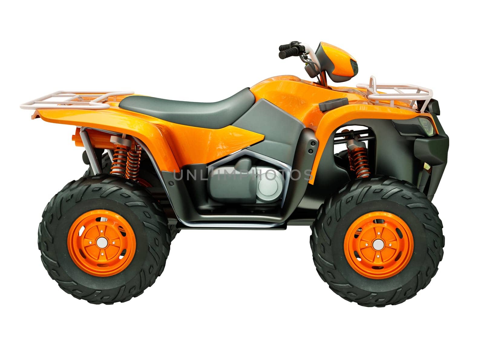 Sports quad bike isolated on a light background