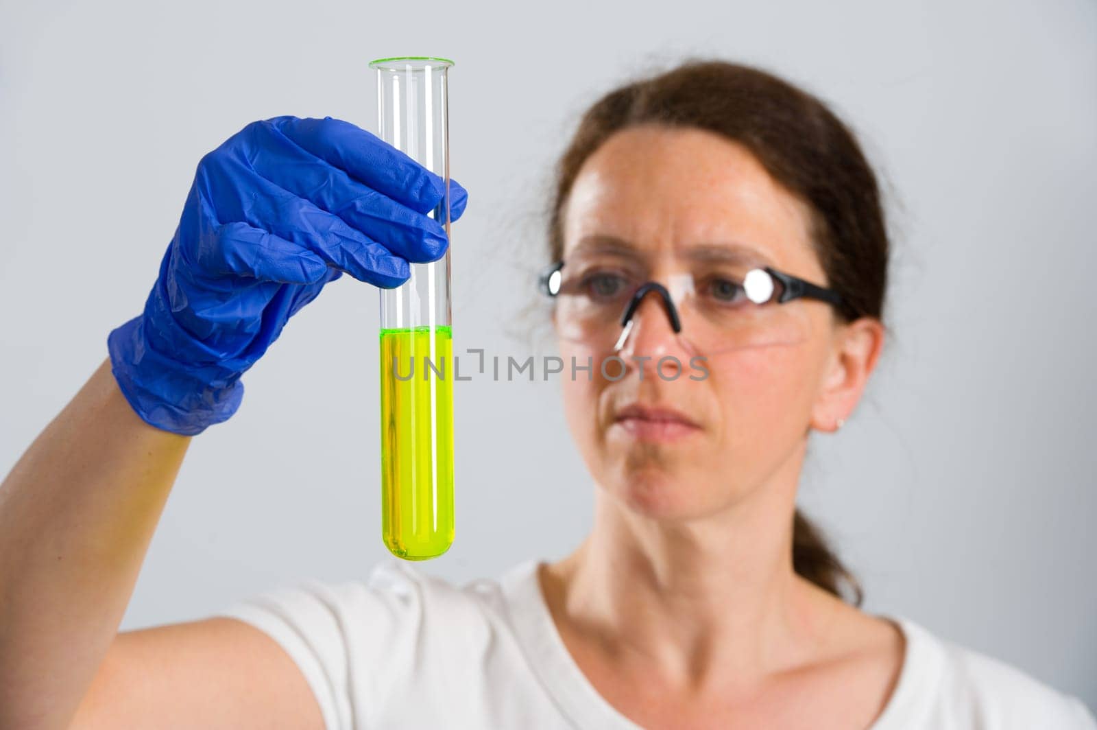 woman in laboratory with test tube