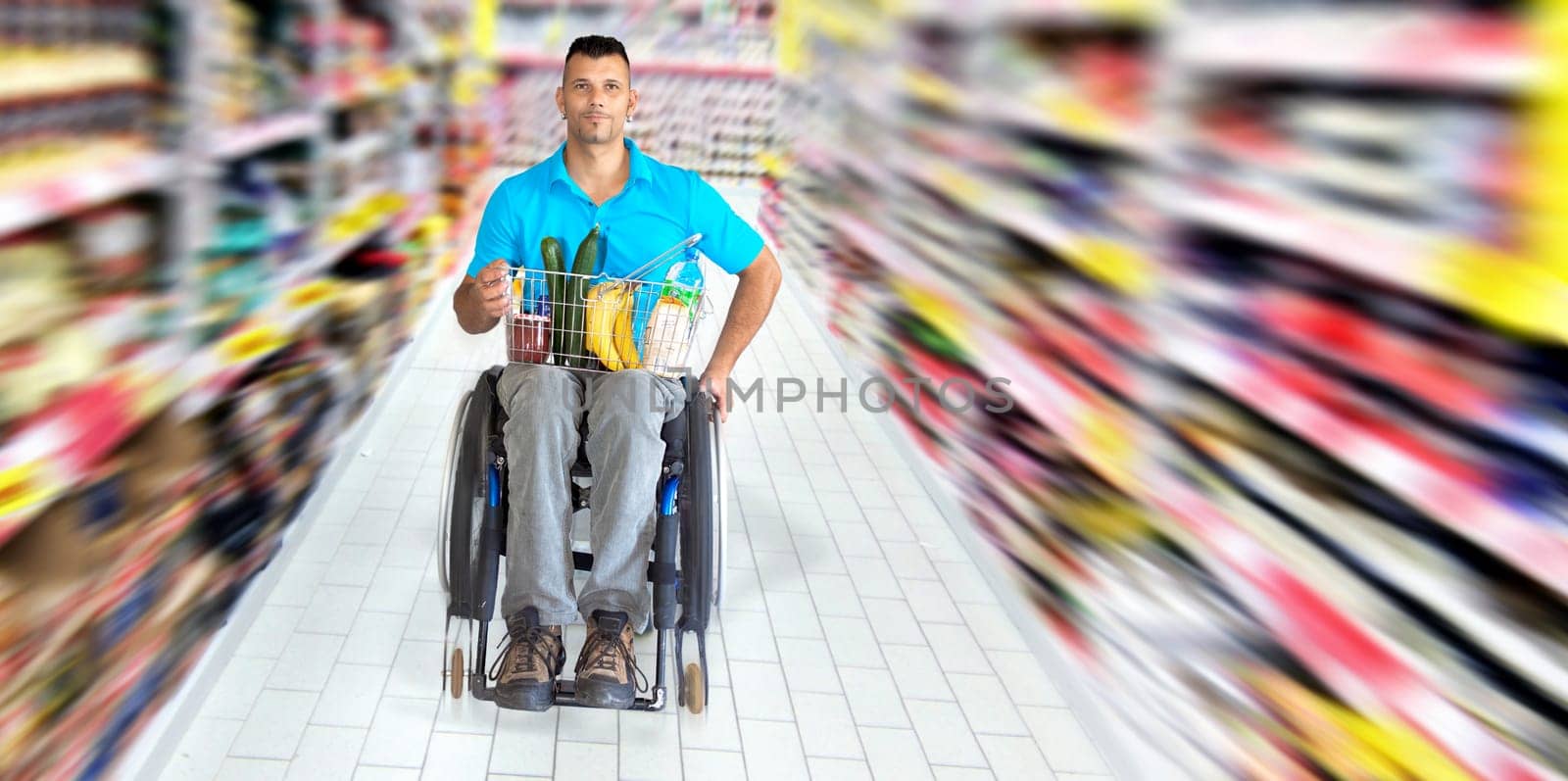 Wheelchair users shopping