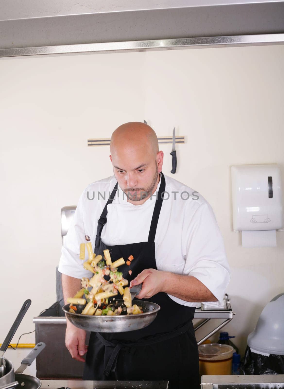 chef prepare tasty food in kitchen