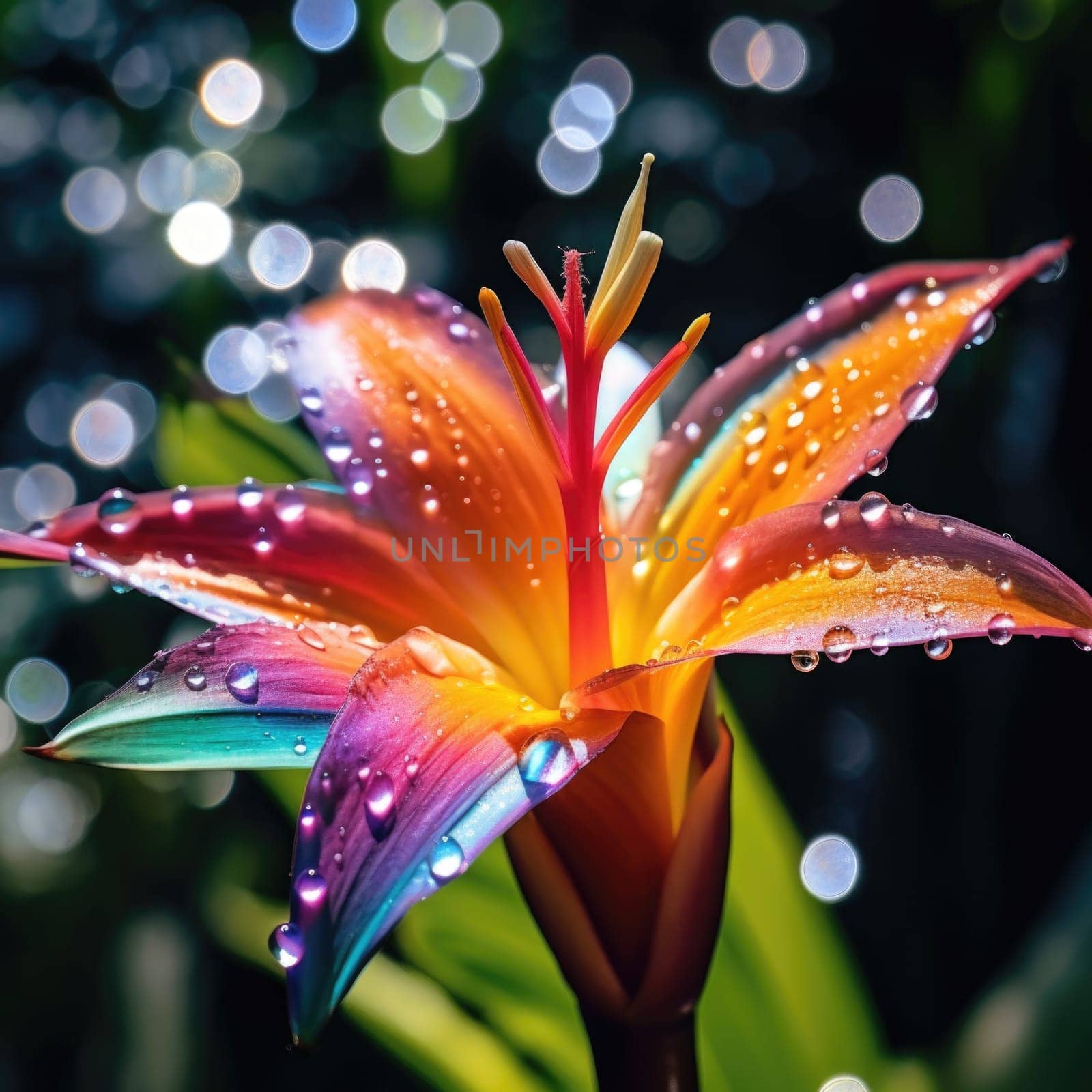 Raindrops on a lily
