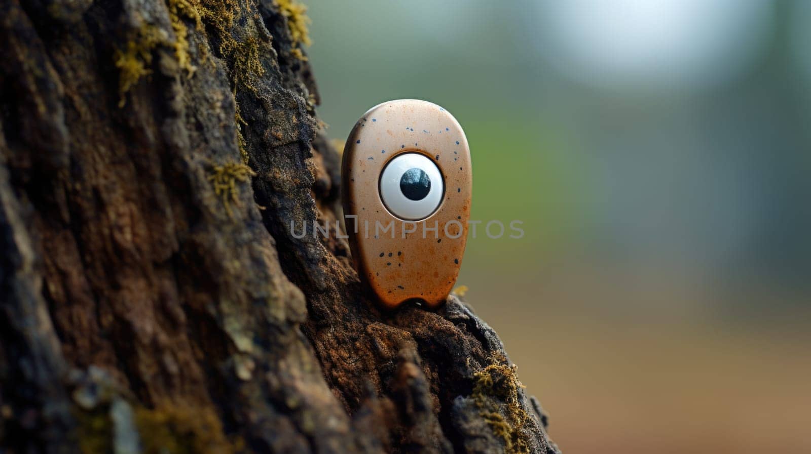 A small brown object sticking out of a tree. Pareidolia.
