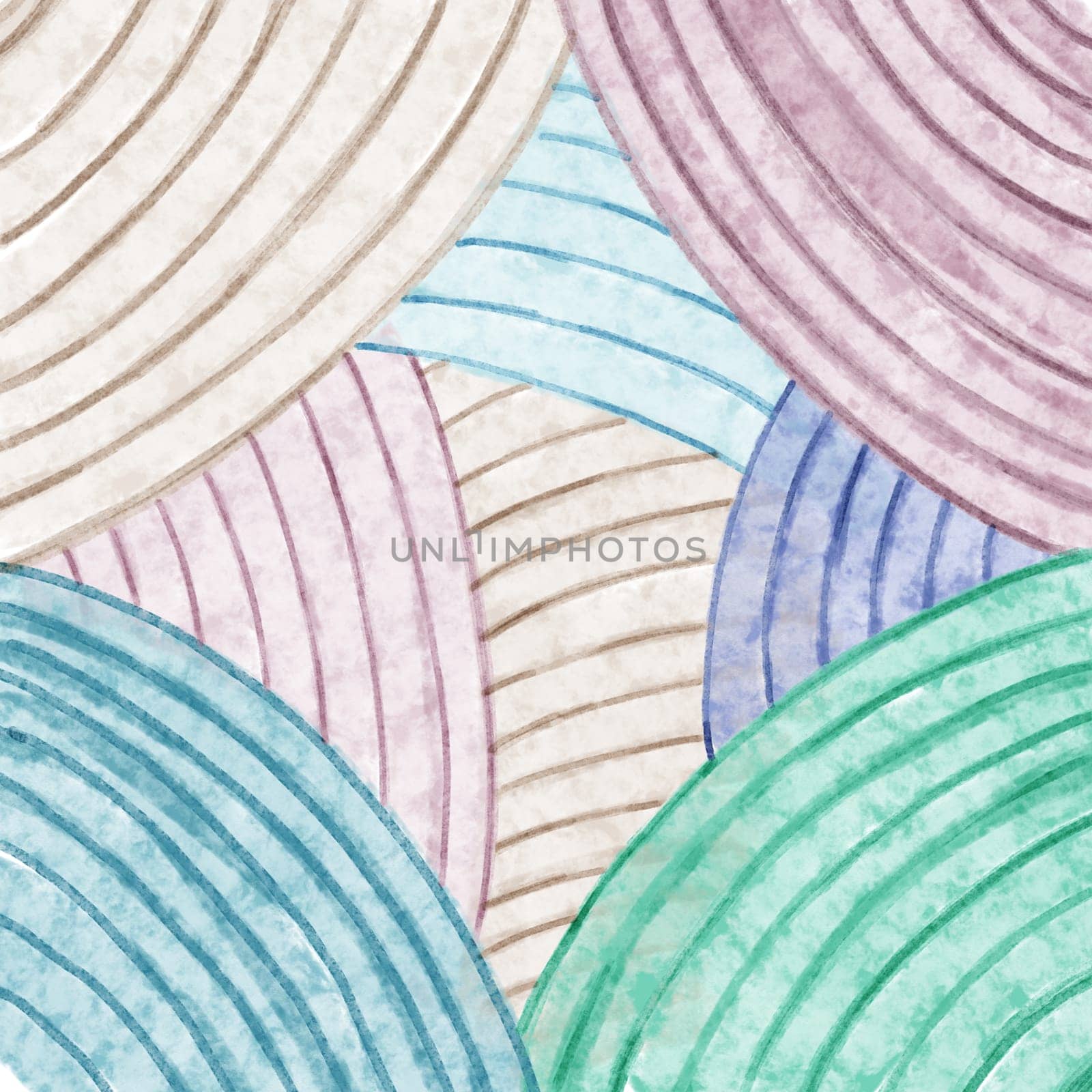 watercolor wavy background with delicate pastel colors with stripes in a nautical style by Dustick
