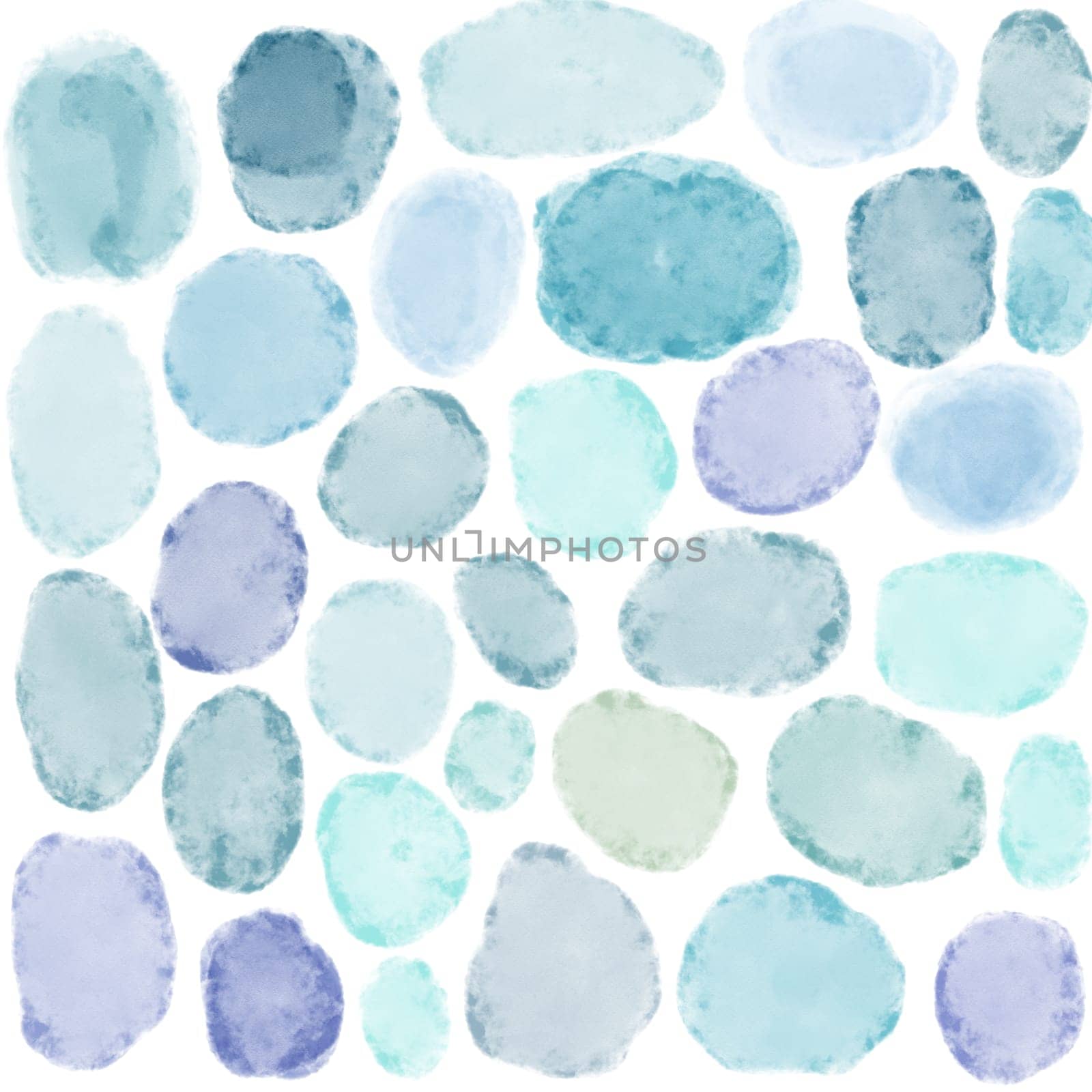 Delicate blue and purple background with watercolor spots and traces by Dustick