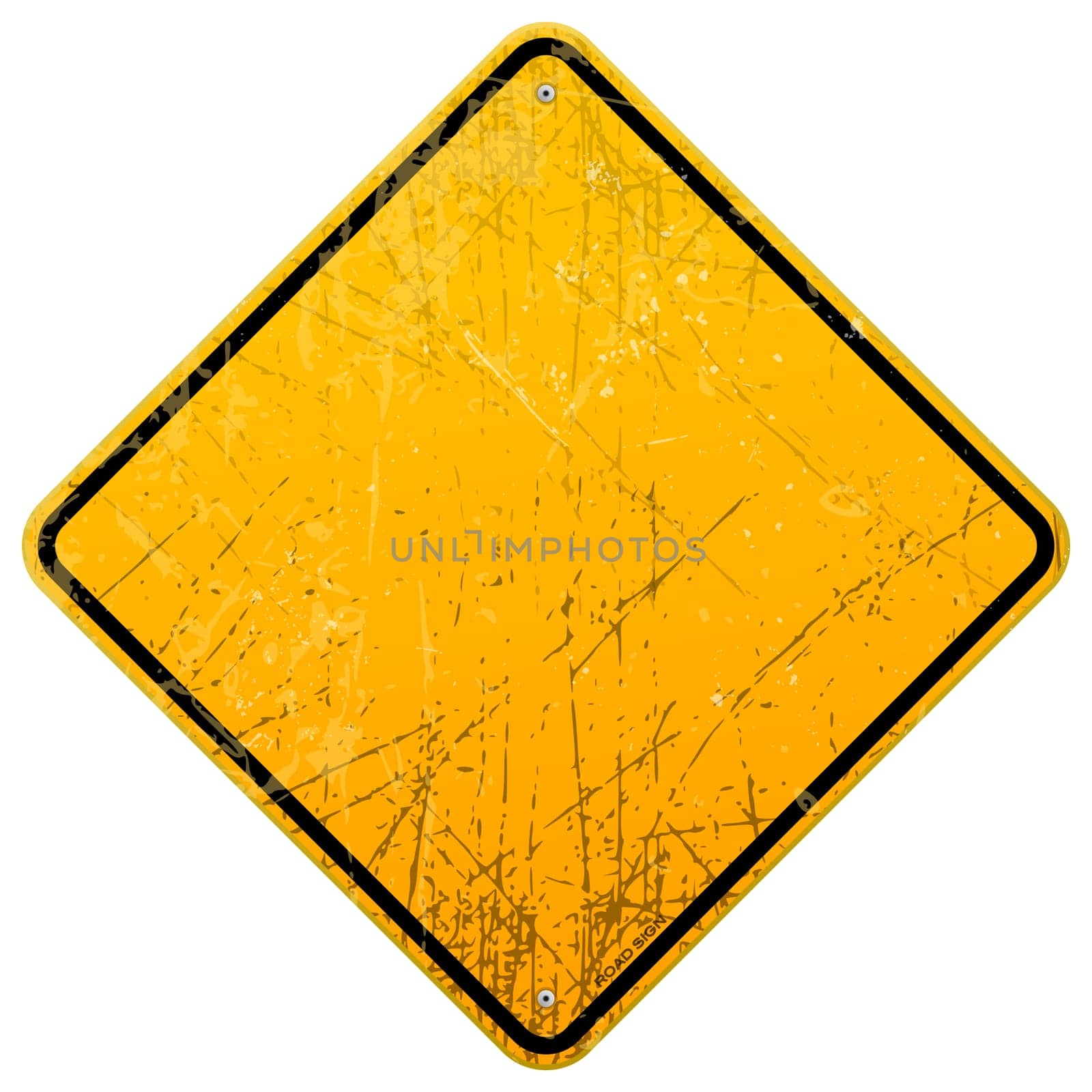 Empty roadsign with black border isolated on white background