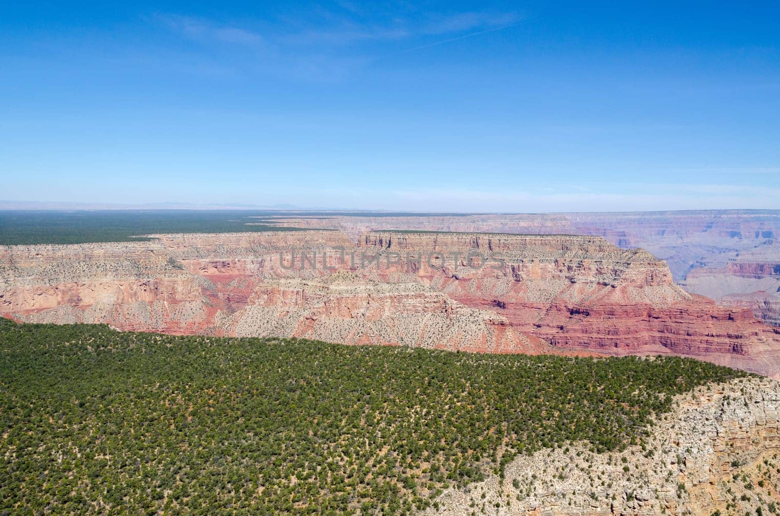 in flight by helicopter over the Grand Canyon National Park