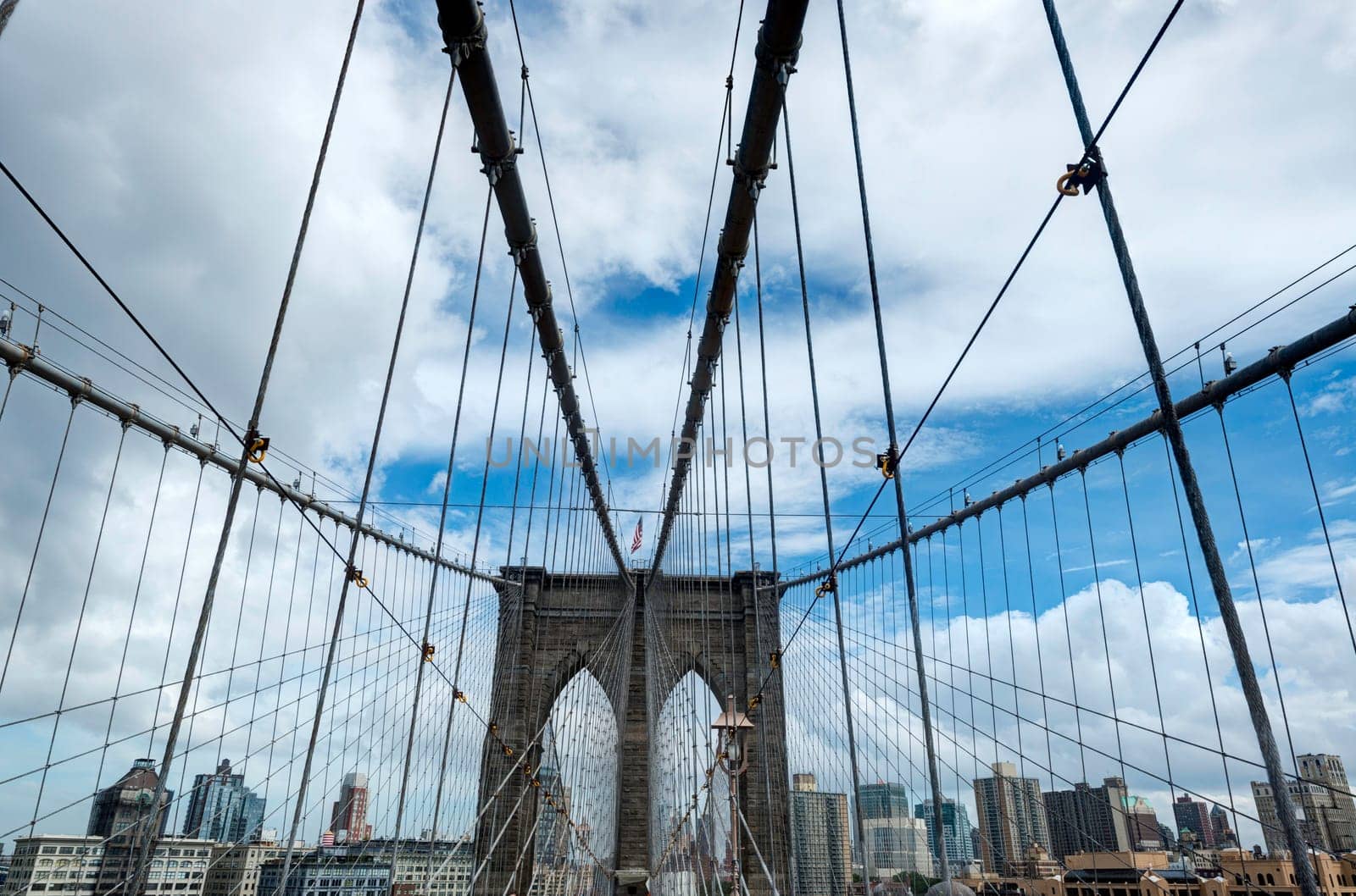 Brooklyn Bridge with Blue Sky.