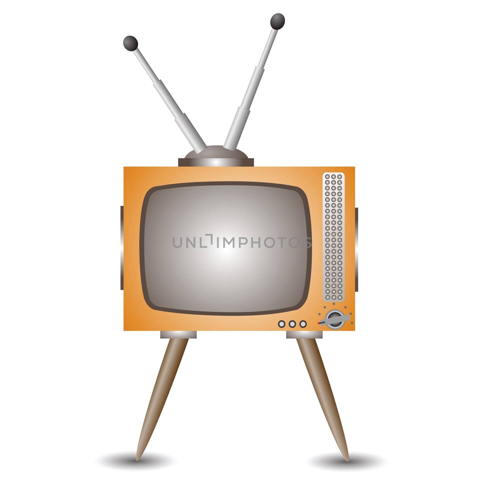 colorful illustration with old tv for your design