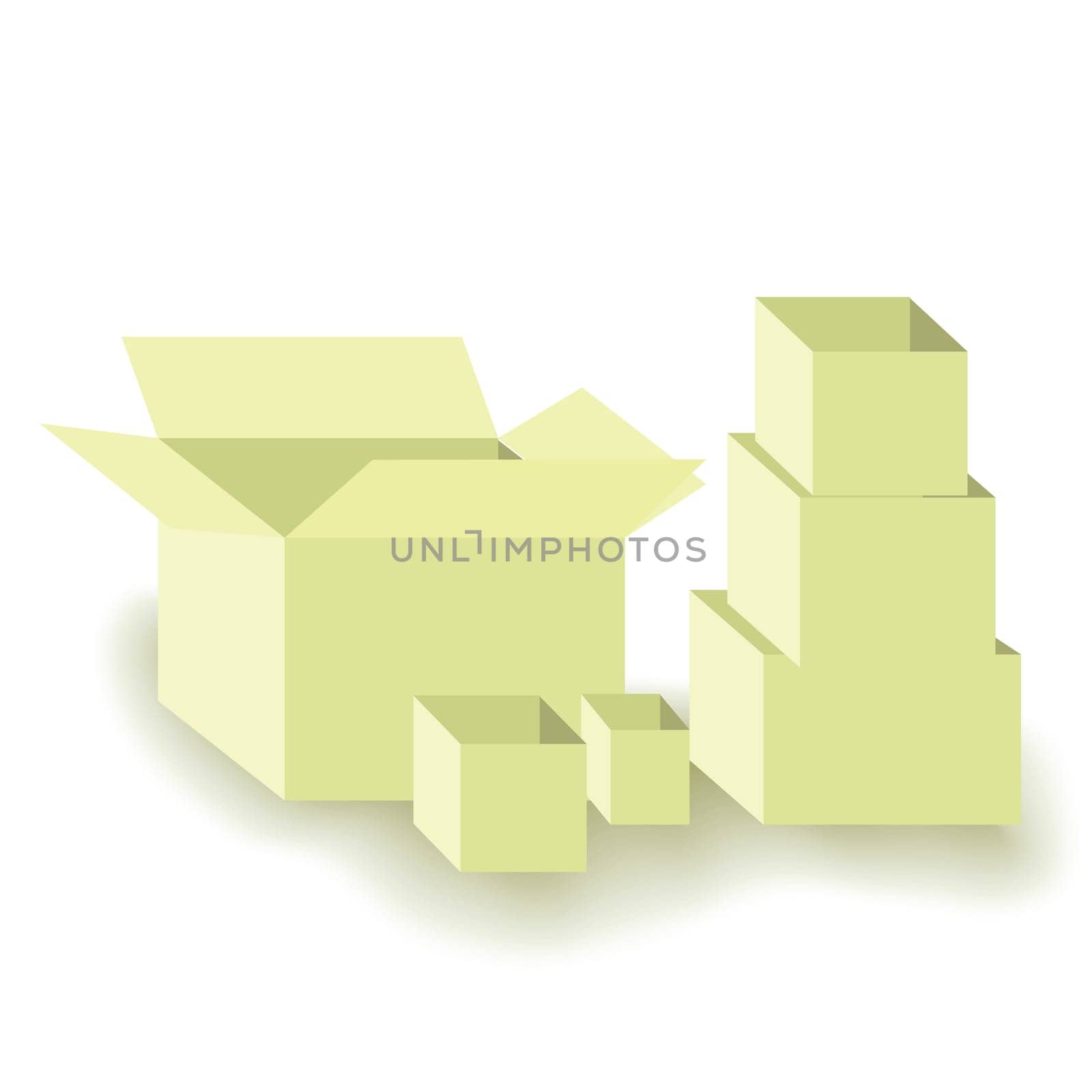 colorful illustration with boxes for your design