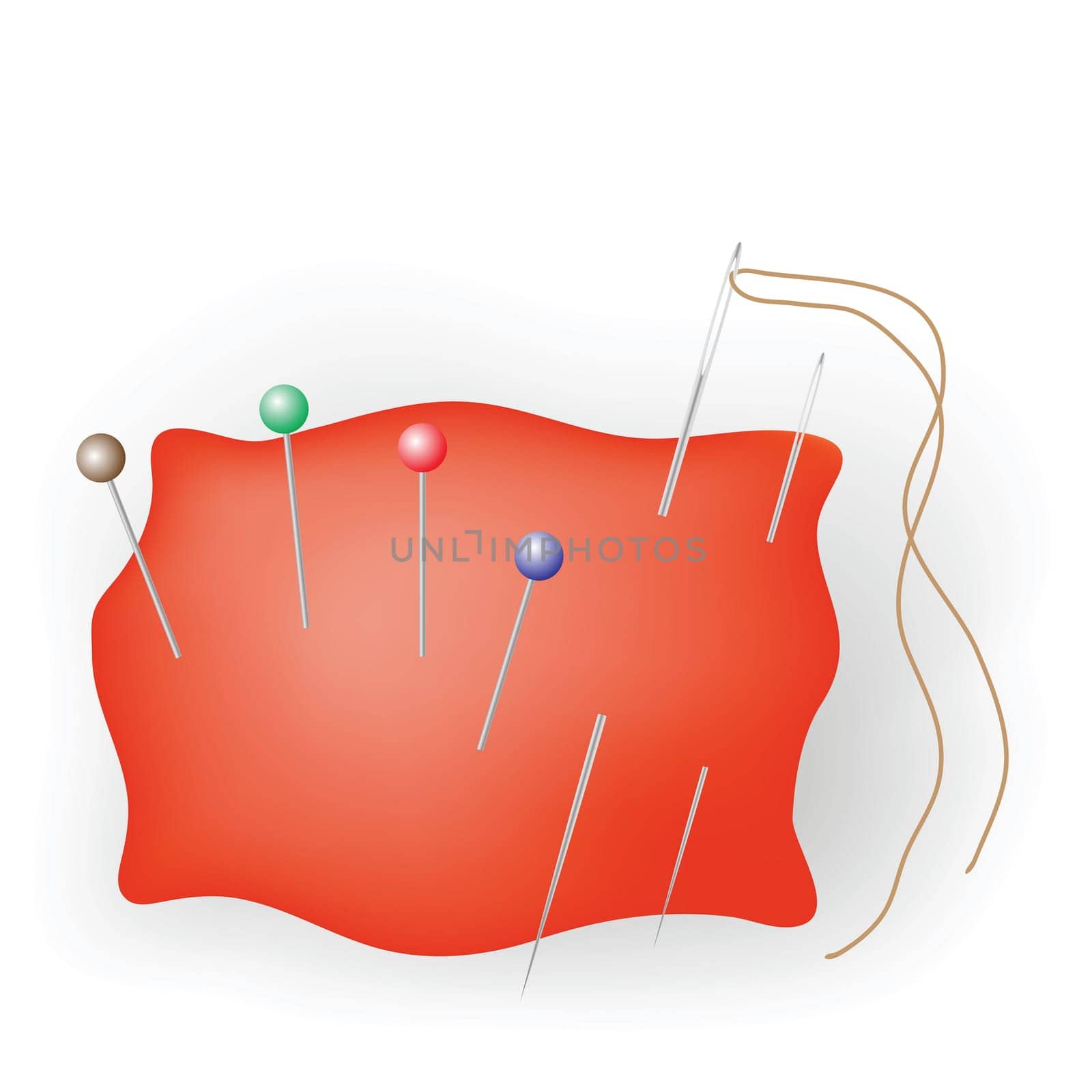 colorful illustration with needle for your design