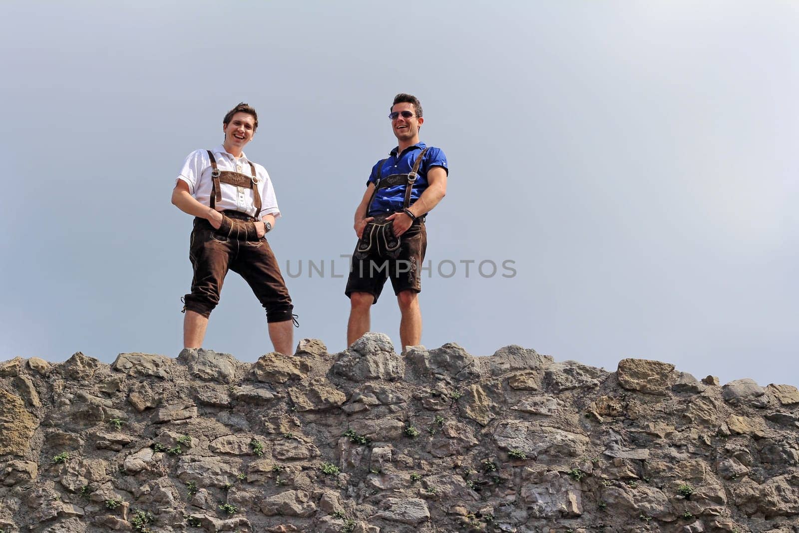 Two young men in lederhosen