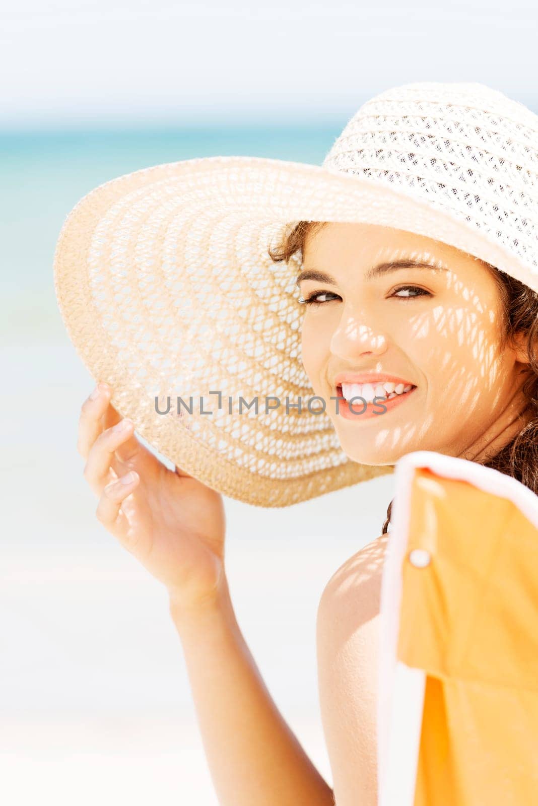 attractive cheerful summer woman portrait.