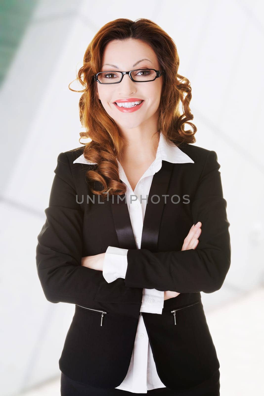 portrait of success businesswoman in elegant clothes
