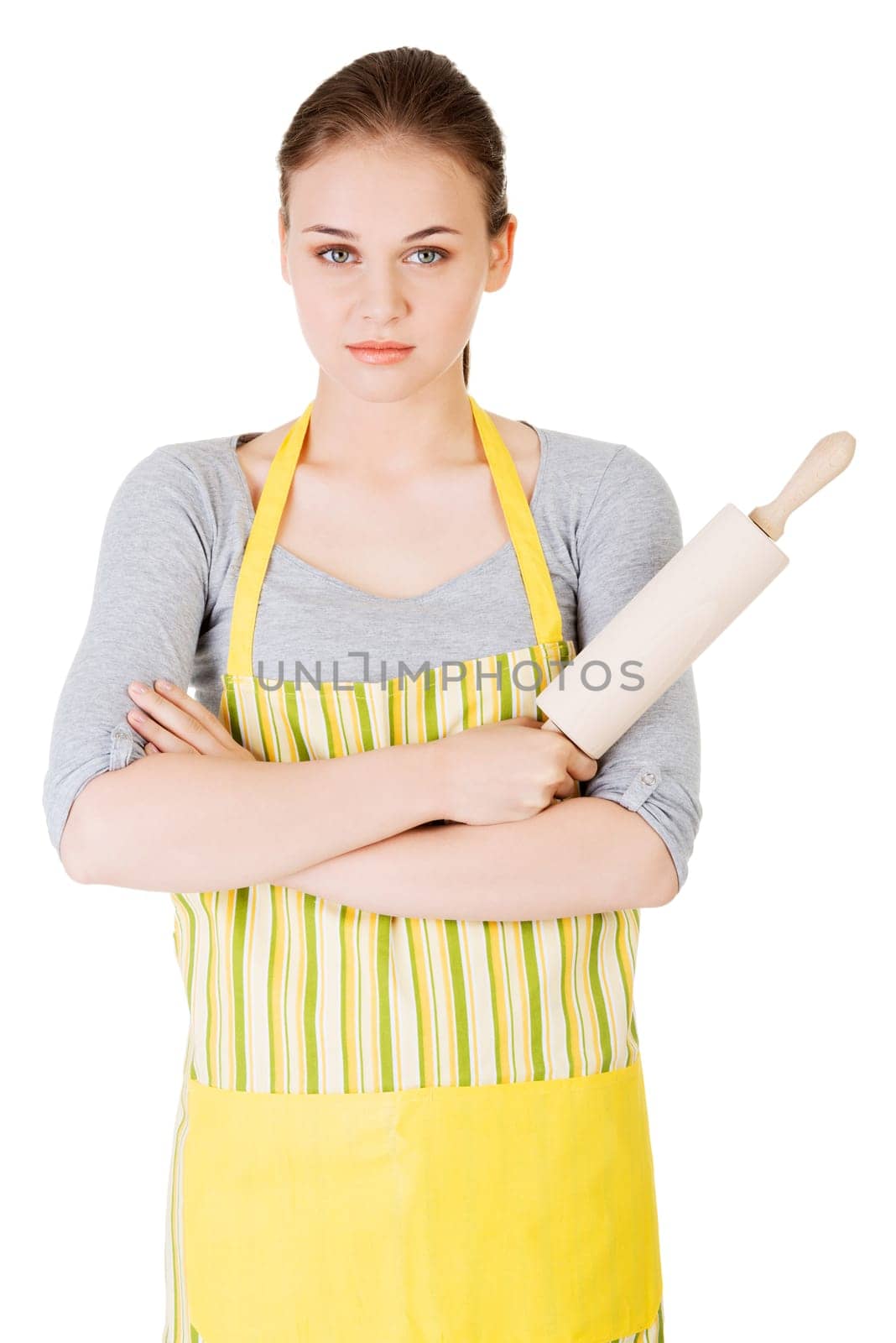 young house wife,isolated on white background
