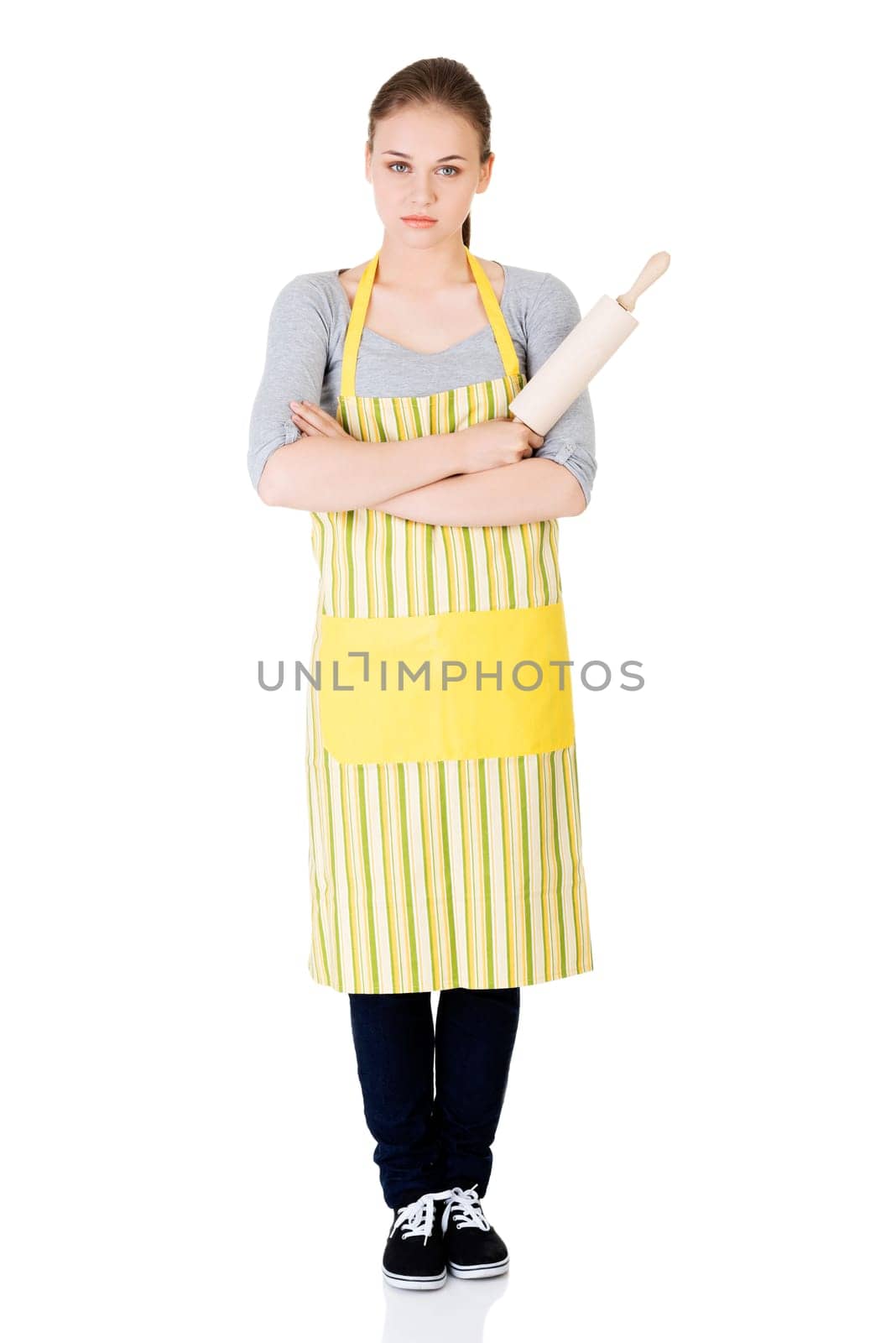 young house wife,isolated on white background