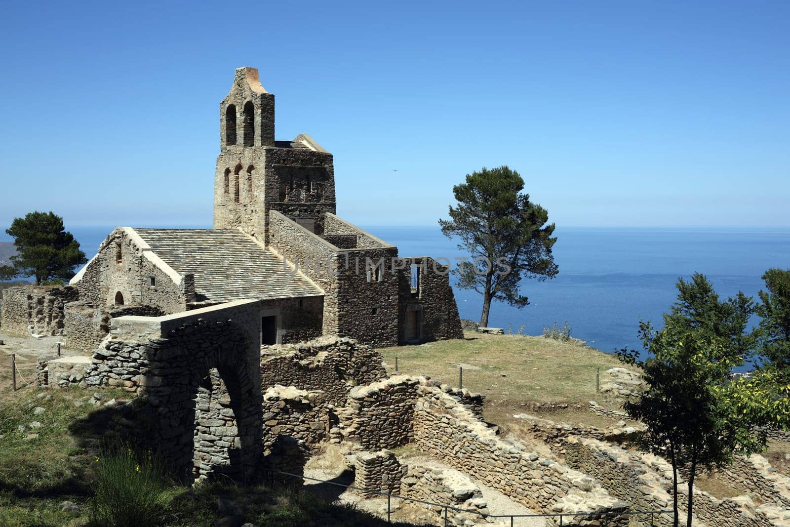 Details of the church of Santa Helena de Rodes in Spain.