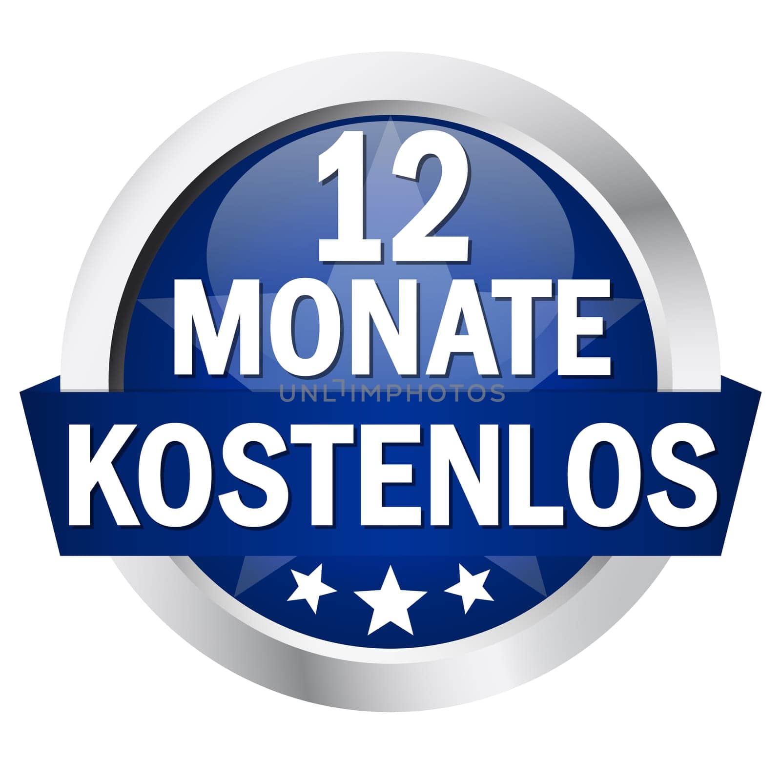 Button with banner " 12 MONTHS FREE """