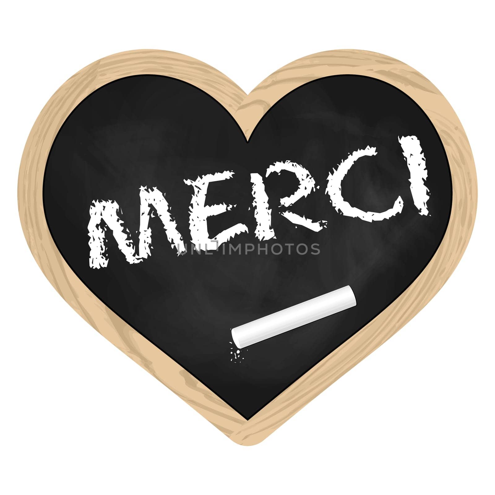 Heart Table Slate - Merci
