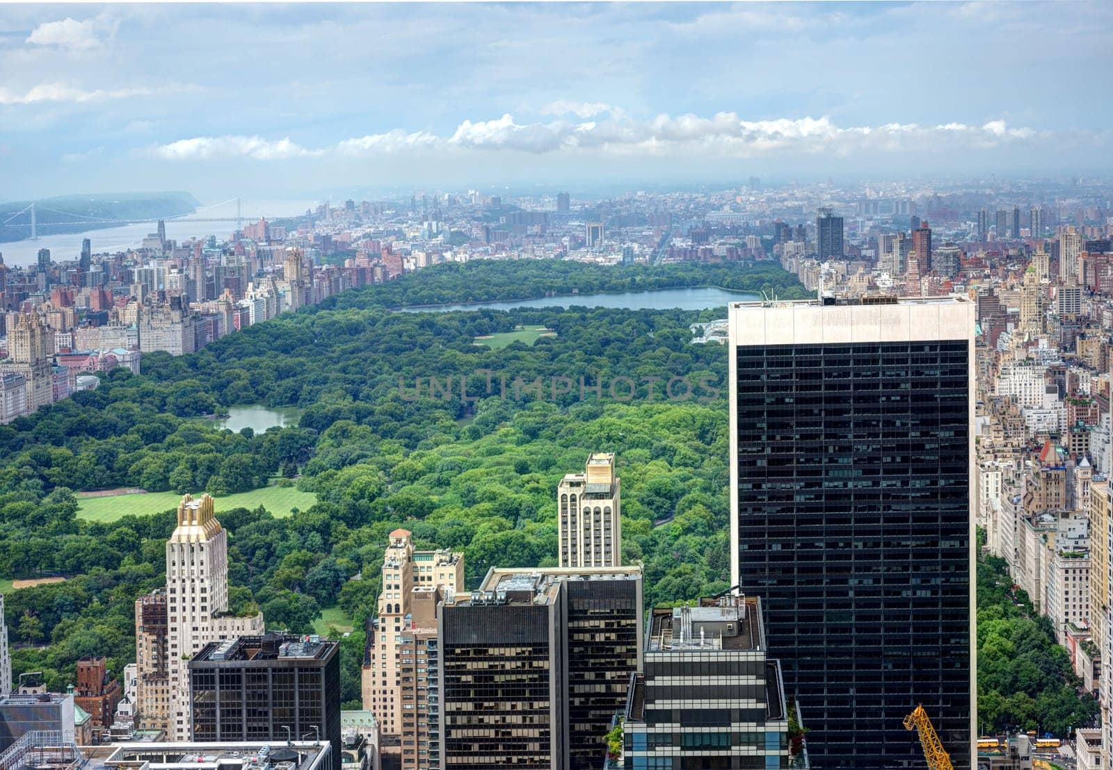 View of NYC with Central Park.