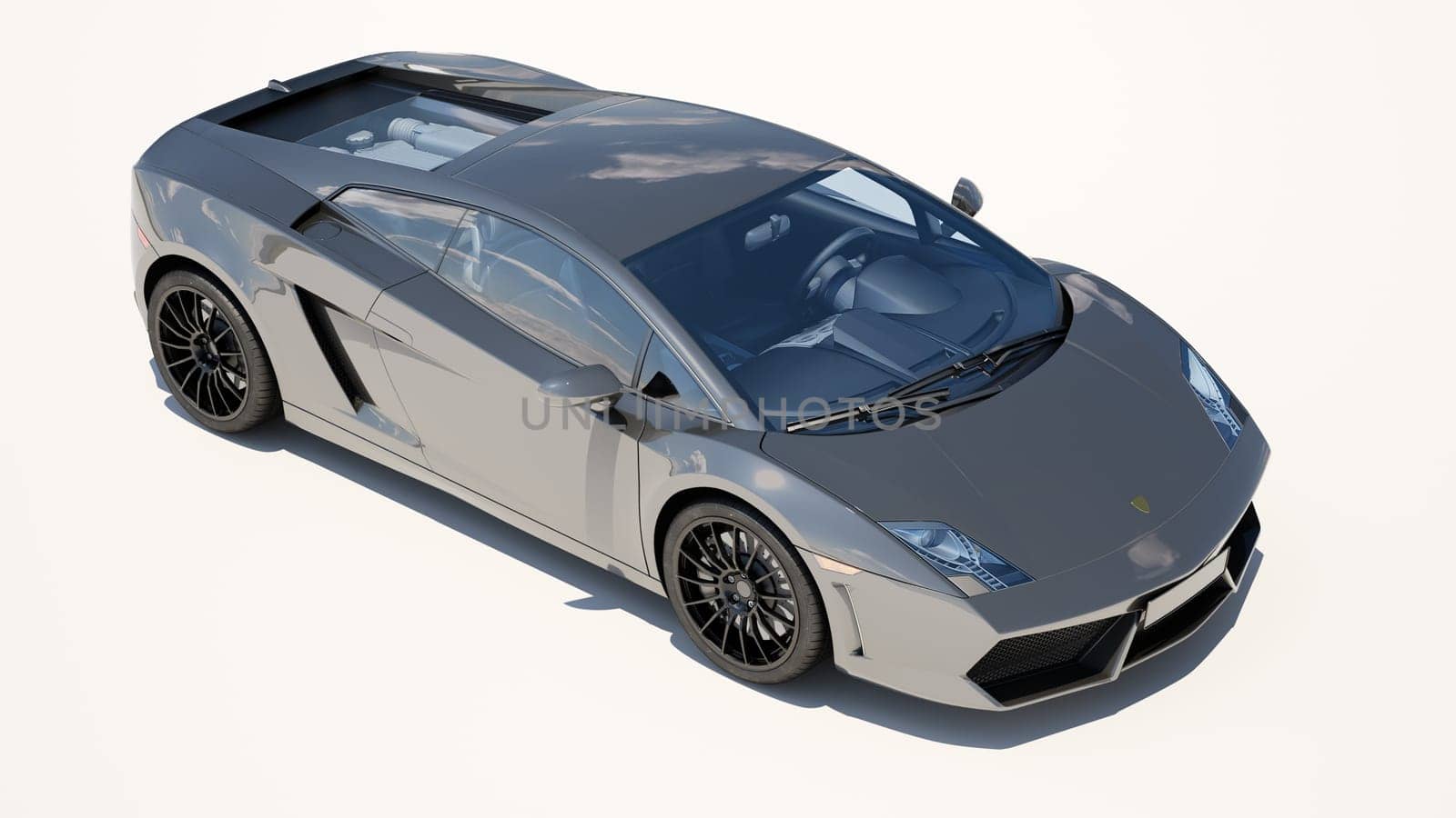 Sport supercar on a light background, the bright sunlight
