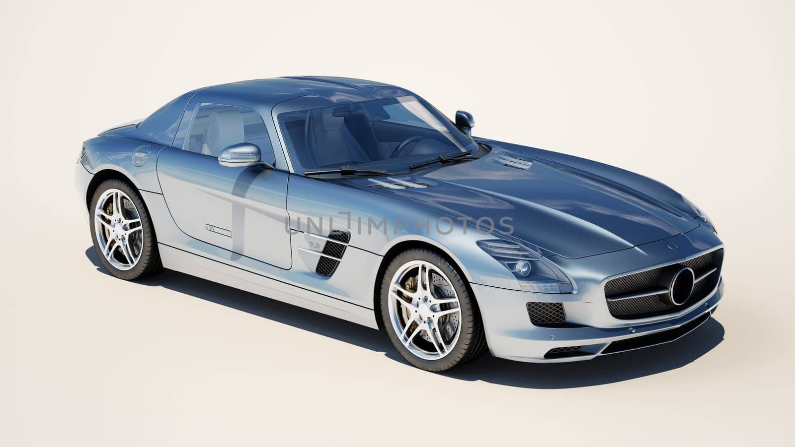 Sport supercar on a light background, the bright sunlight