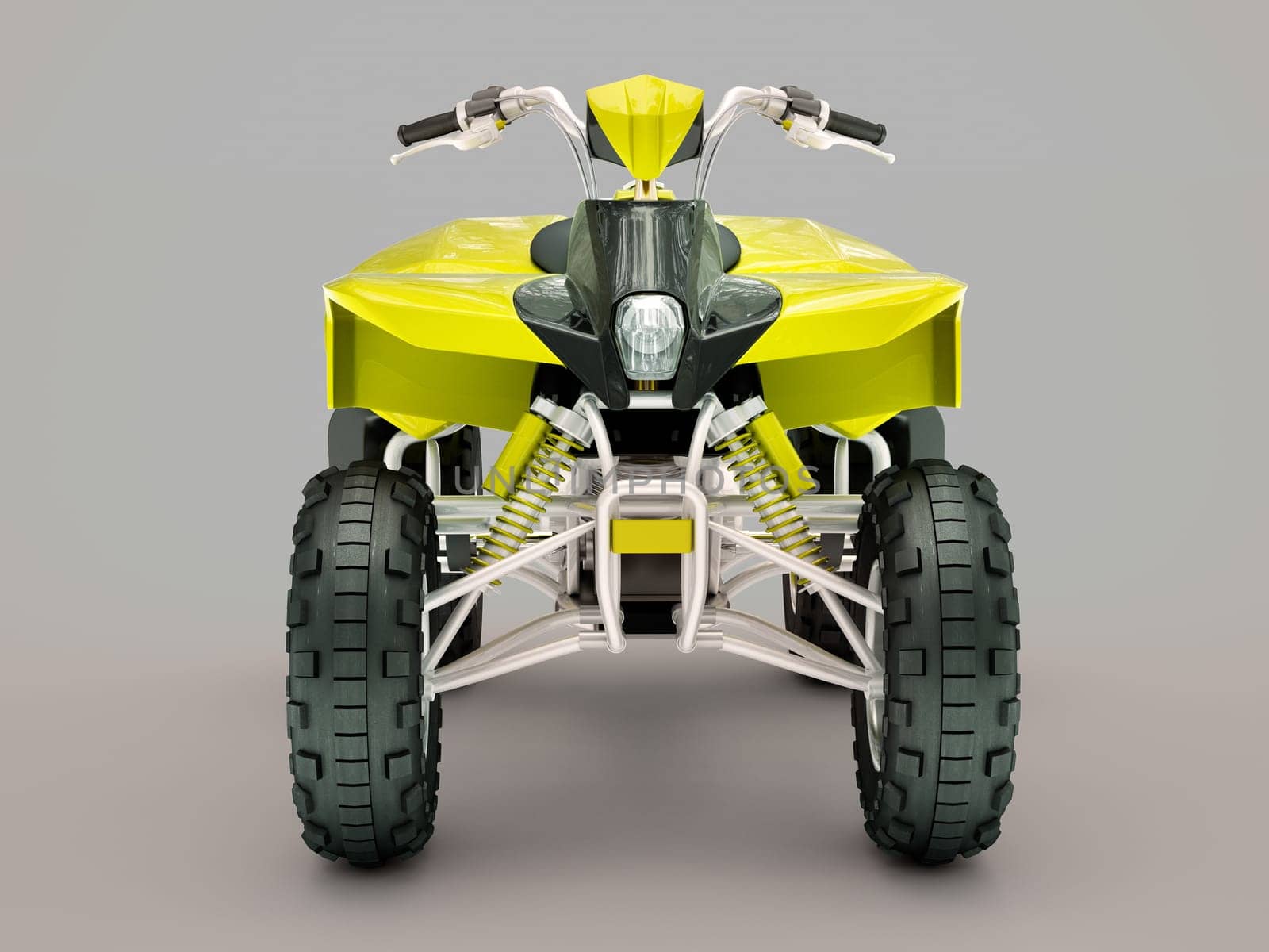 Sports quad bike on a grey background