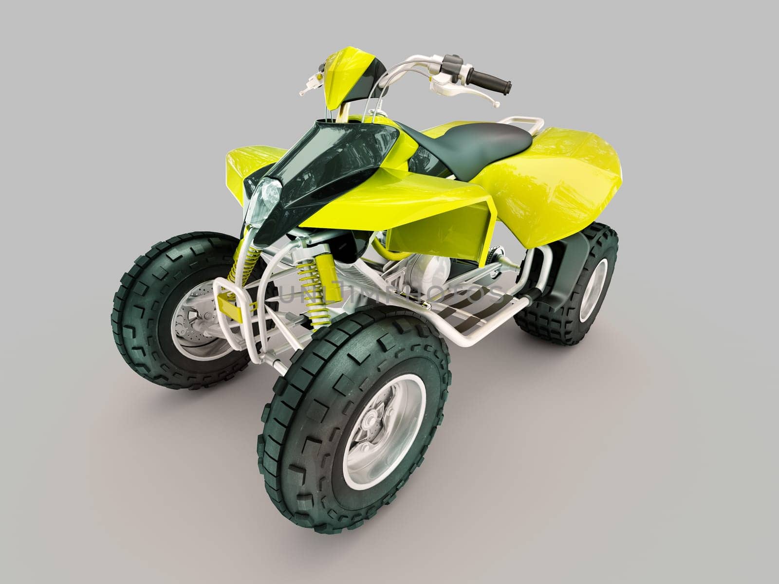 Sports quad bike on a grey background