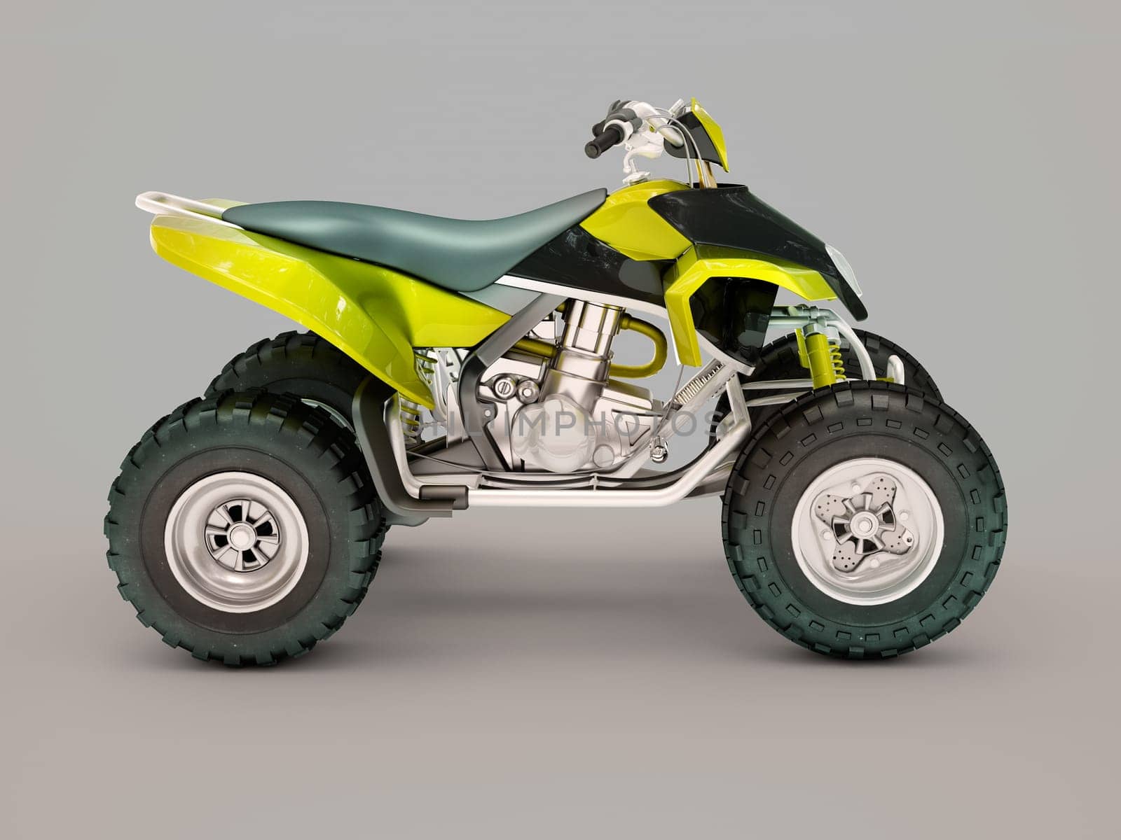 Sports quad bike on a grey background