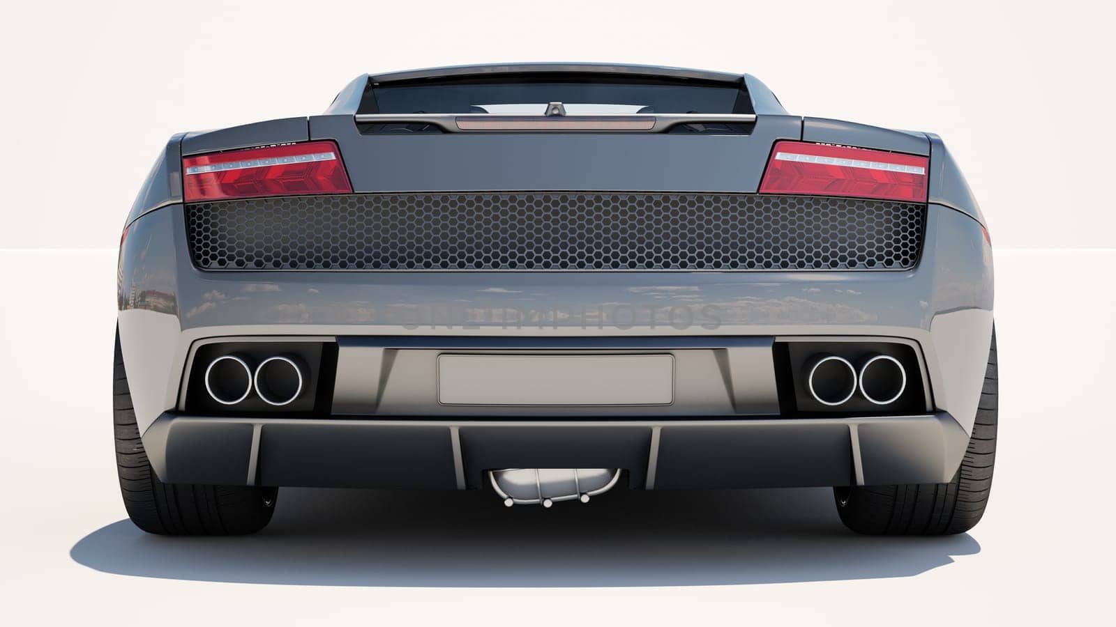 Sport supercar on a light background, the bright sunlight