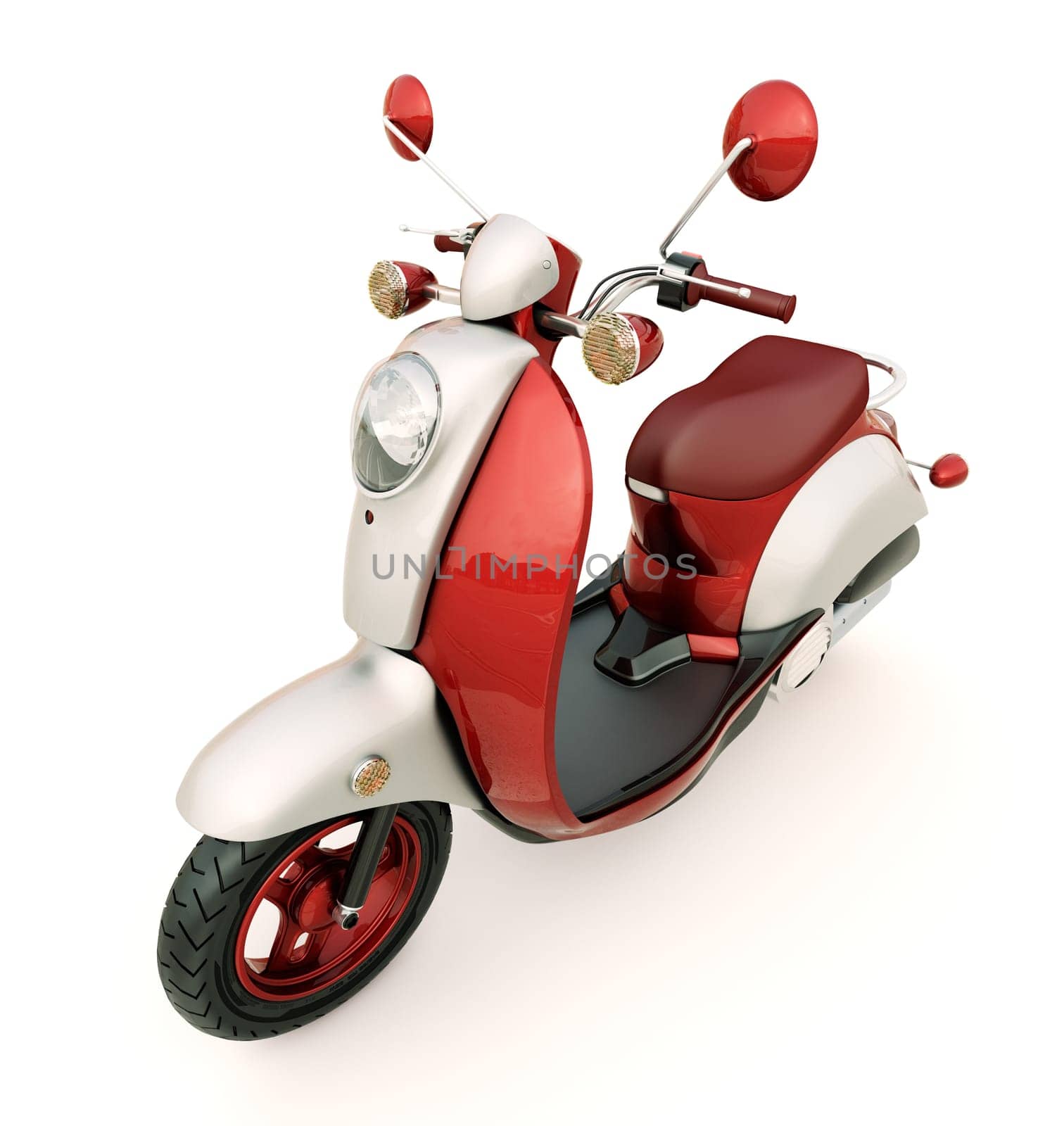 Modern classic scooter on a light background