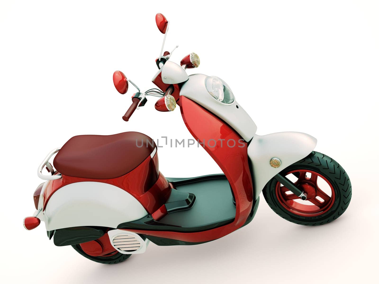 Modern classic scooter on a light background