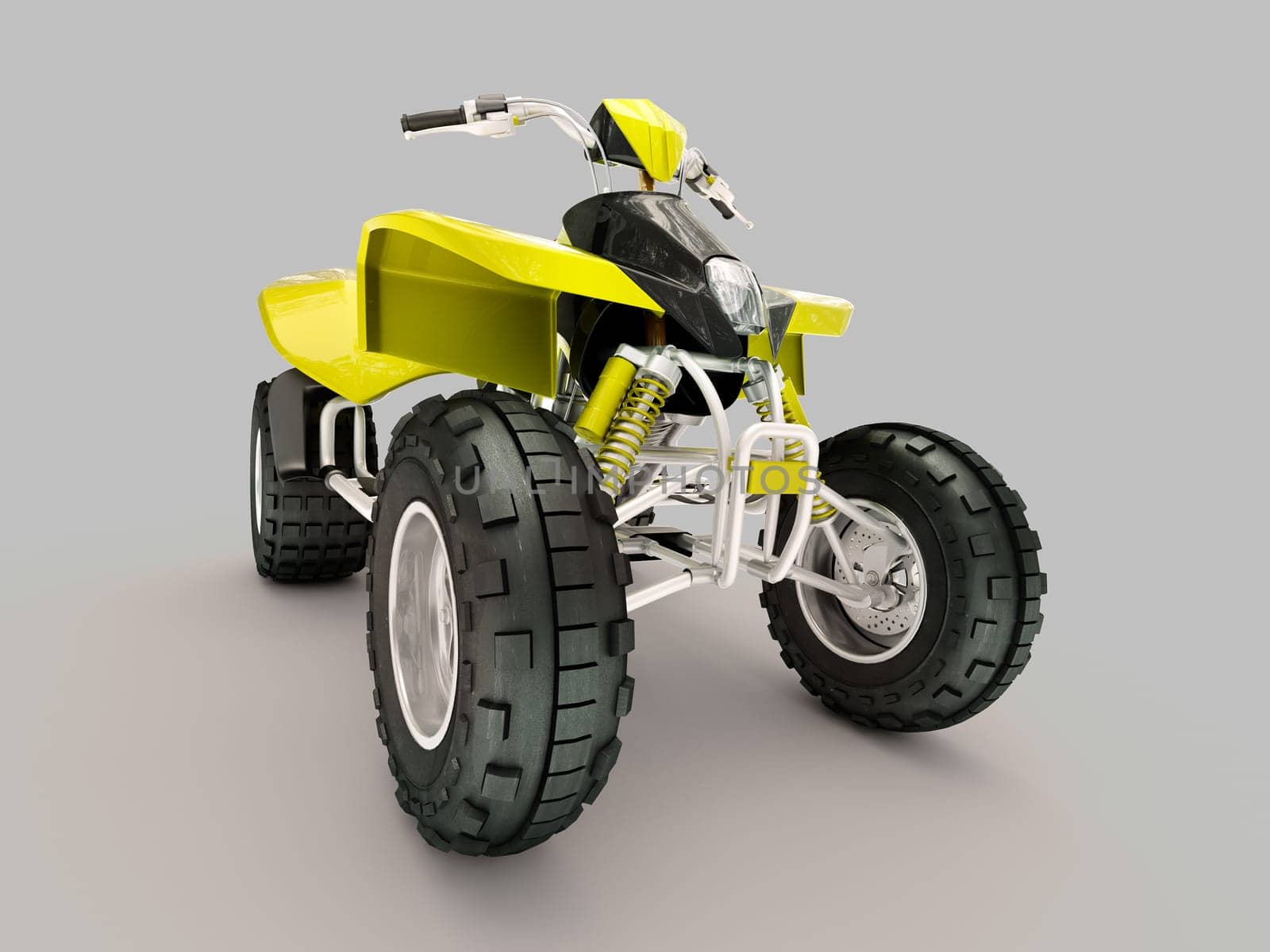 Sports quad bike on a grey background