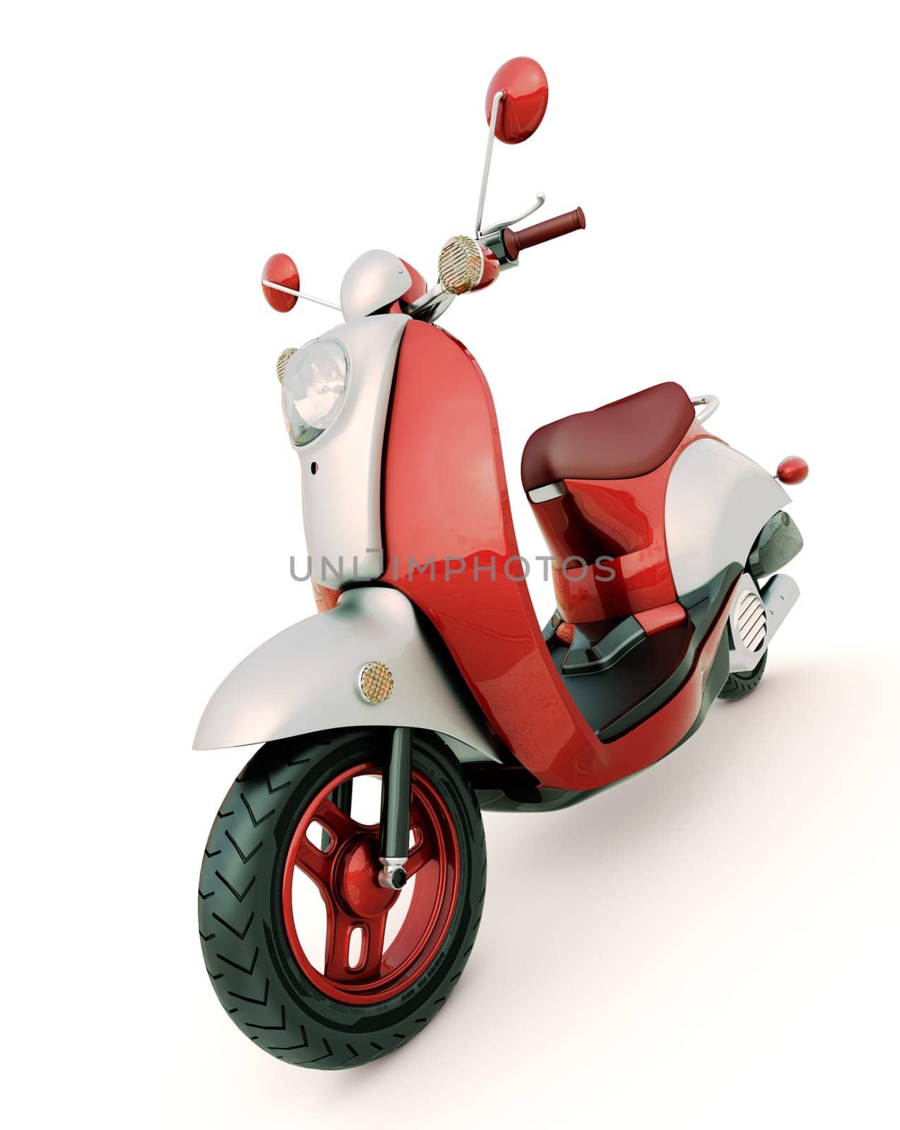 Modern classic scooter on a light background