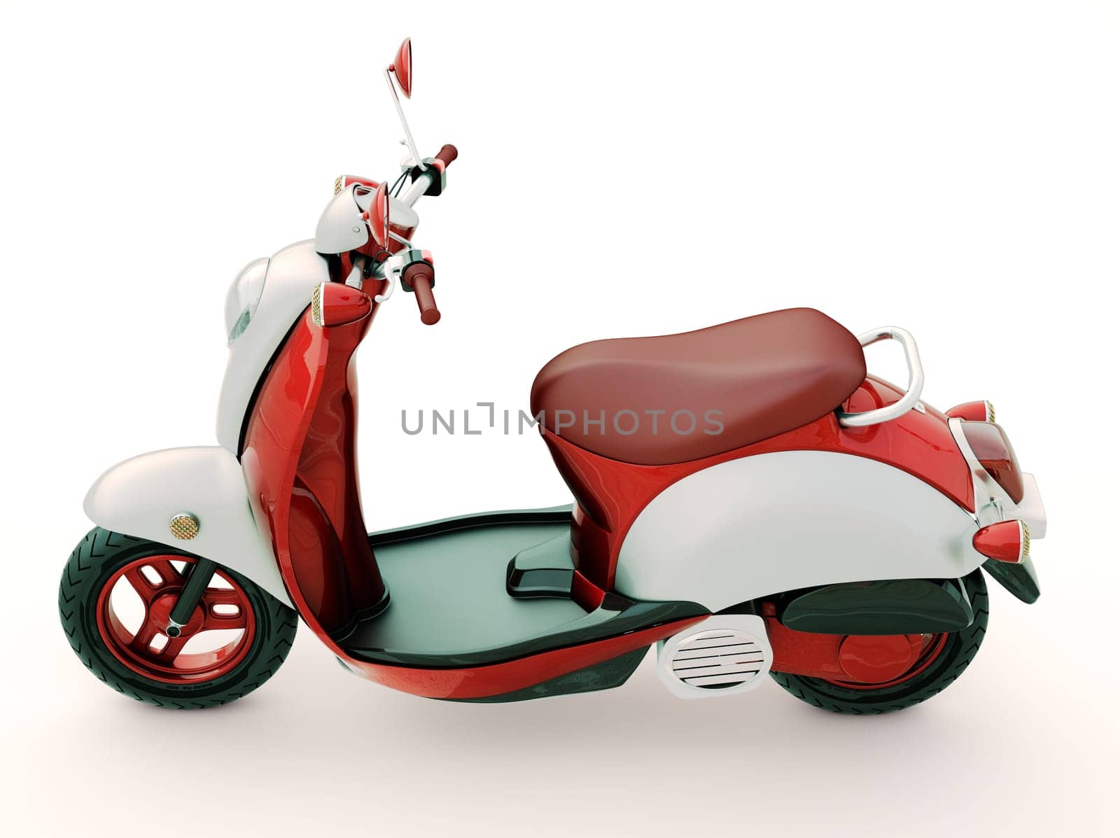 Modern classic scooter on a light background