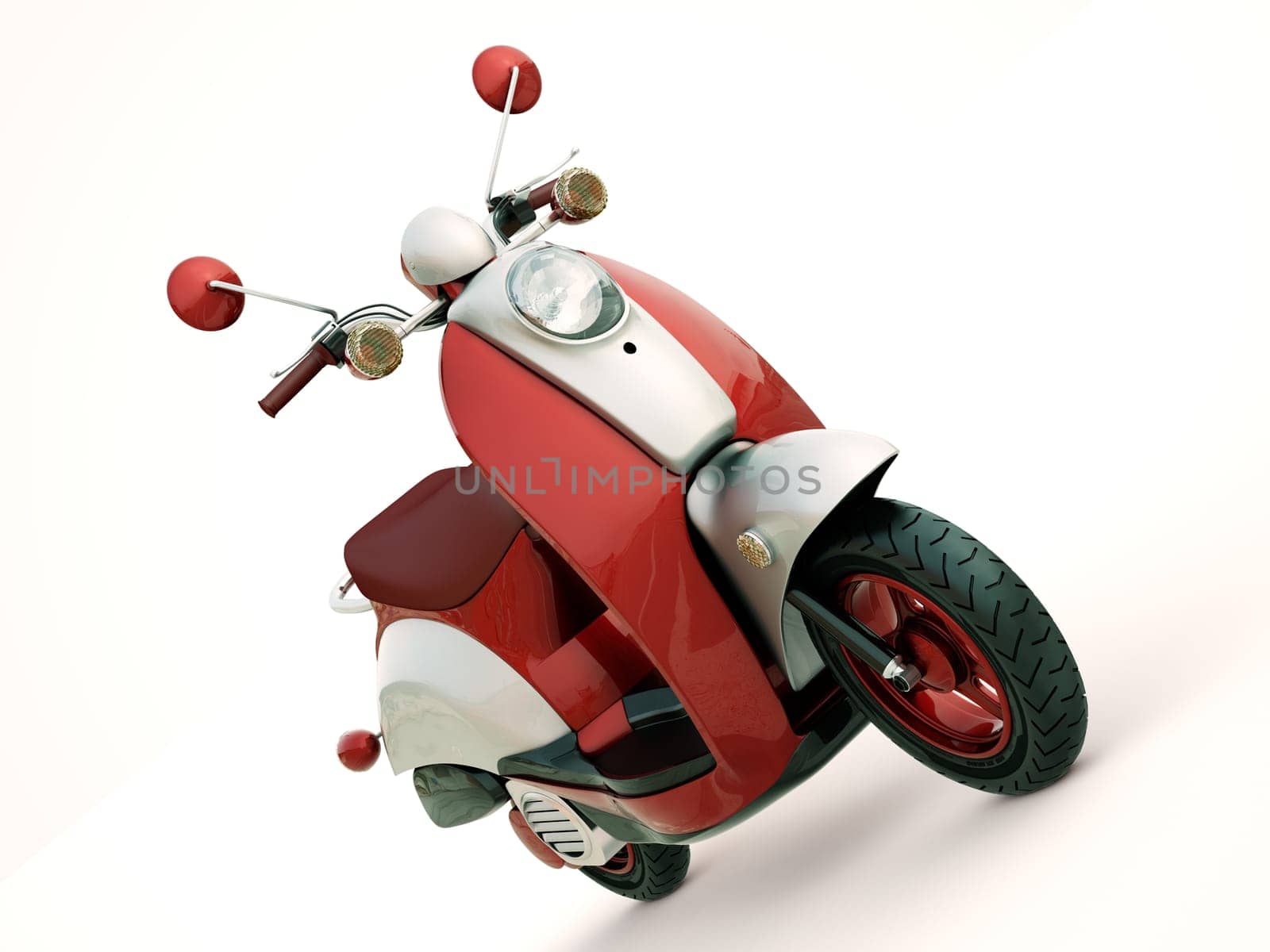 Modern classic scooter on a light background