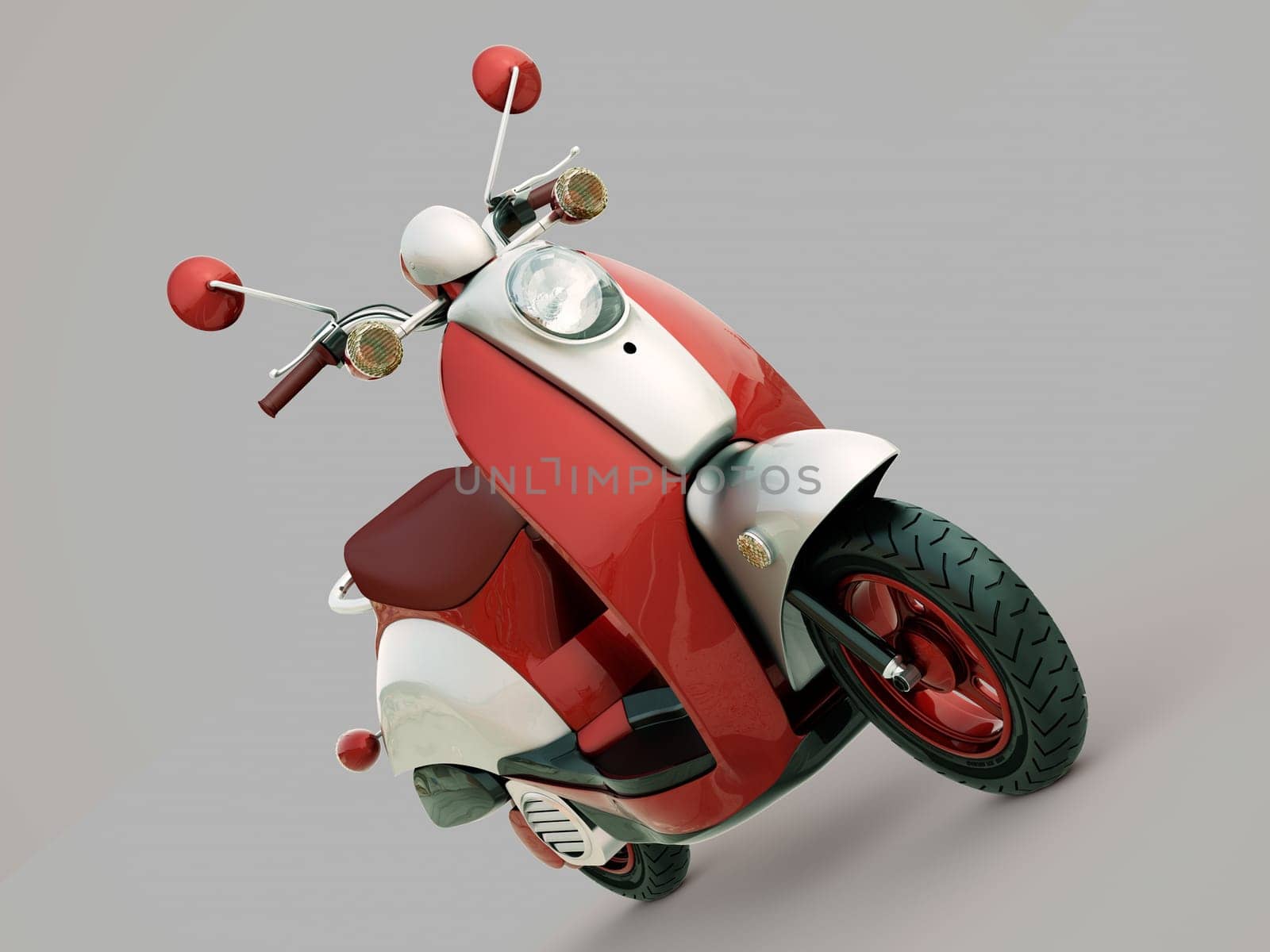 Modern classic scooter on a grey background