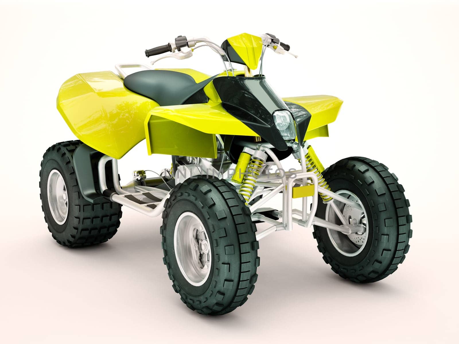Sports quad bike on a light background