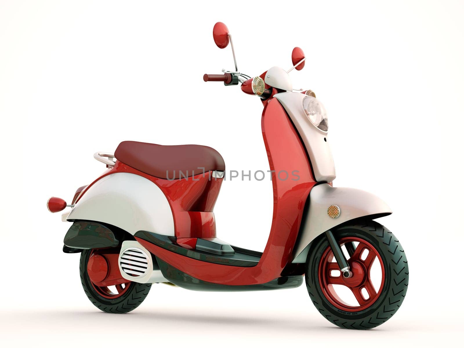 Modern classic scooter on a light background