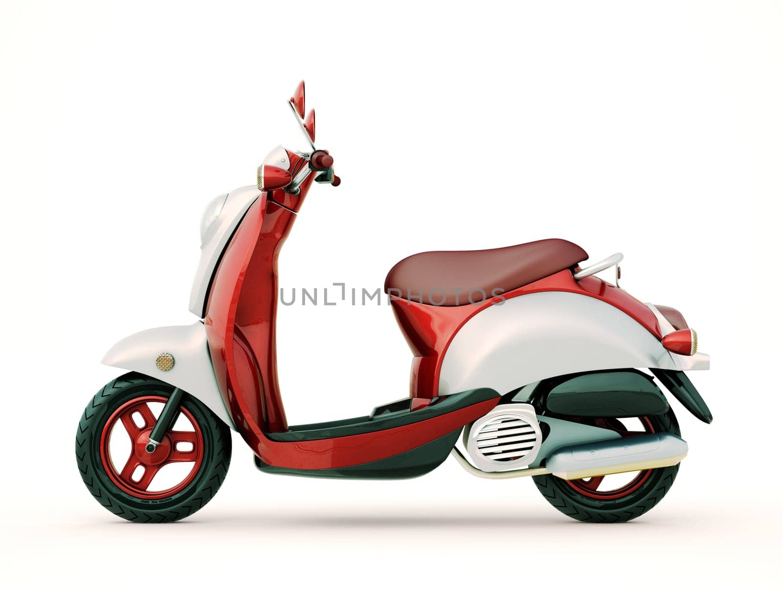 Modern classic scooter on a light background