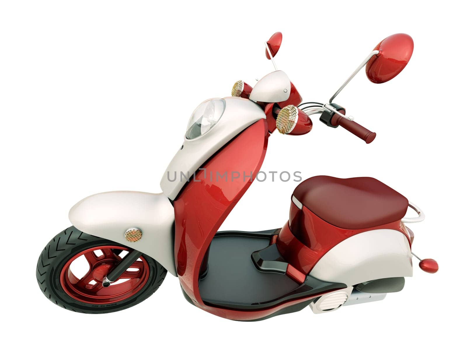 Modern classic scooter isolated on a white background