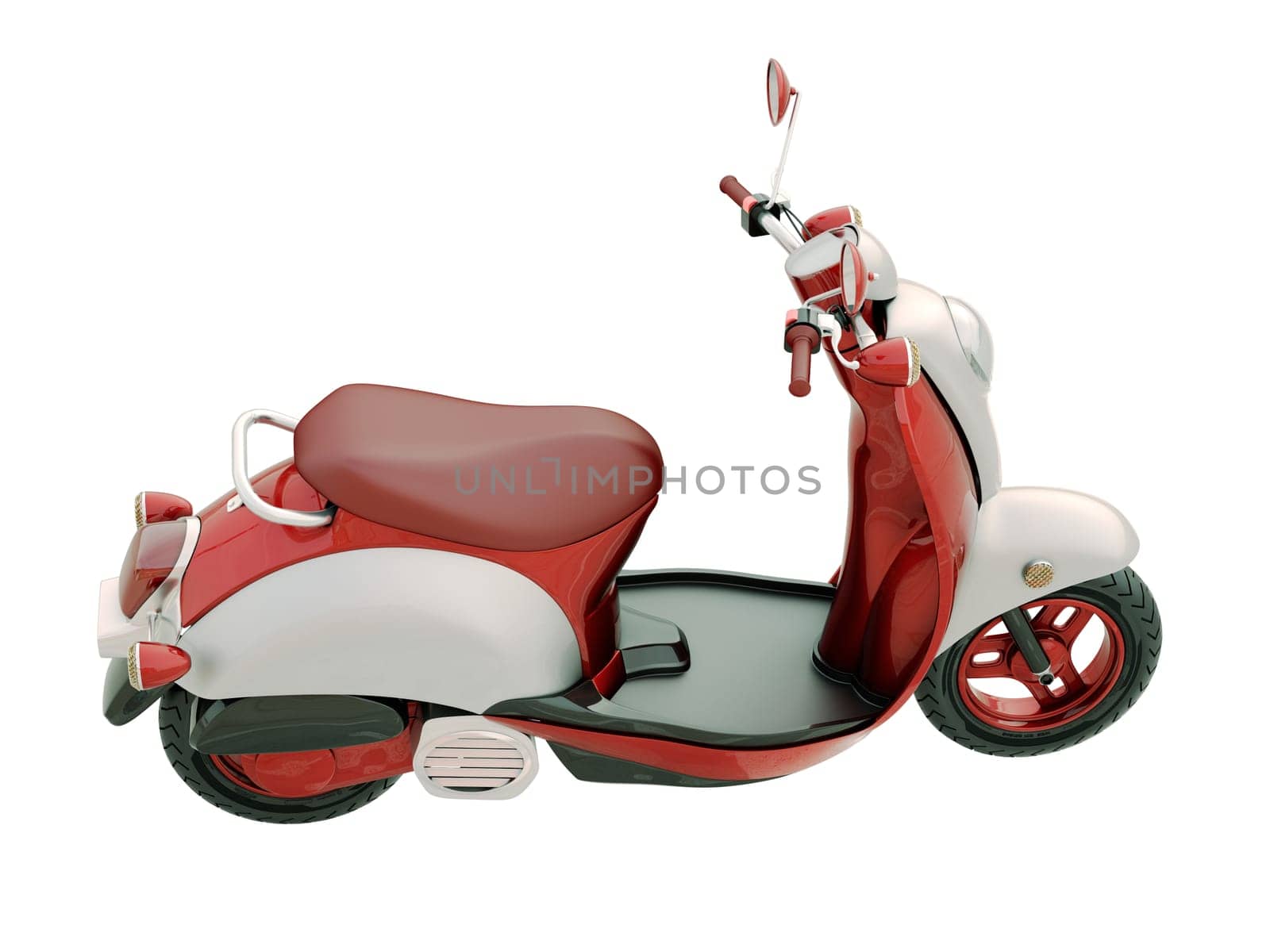 Modern classic scooter isolated on a white background