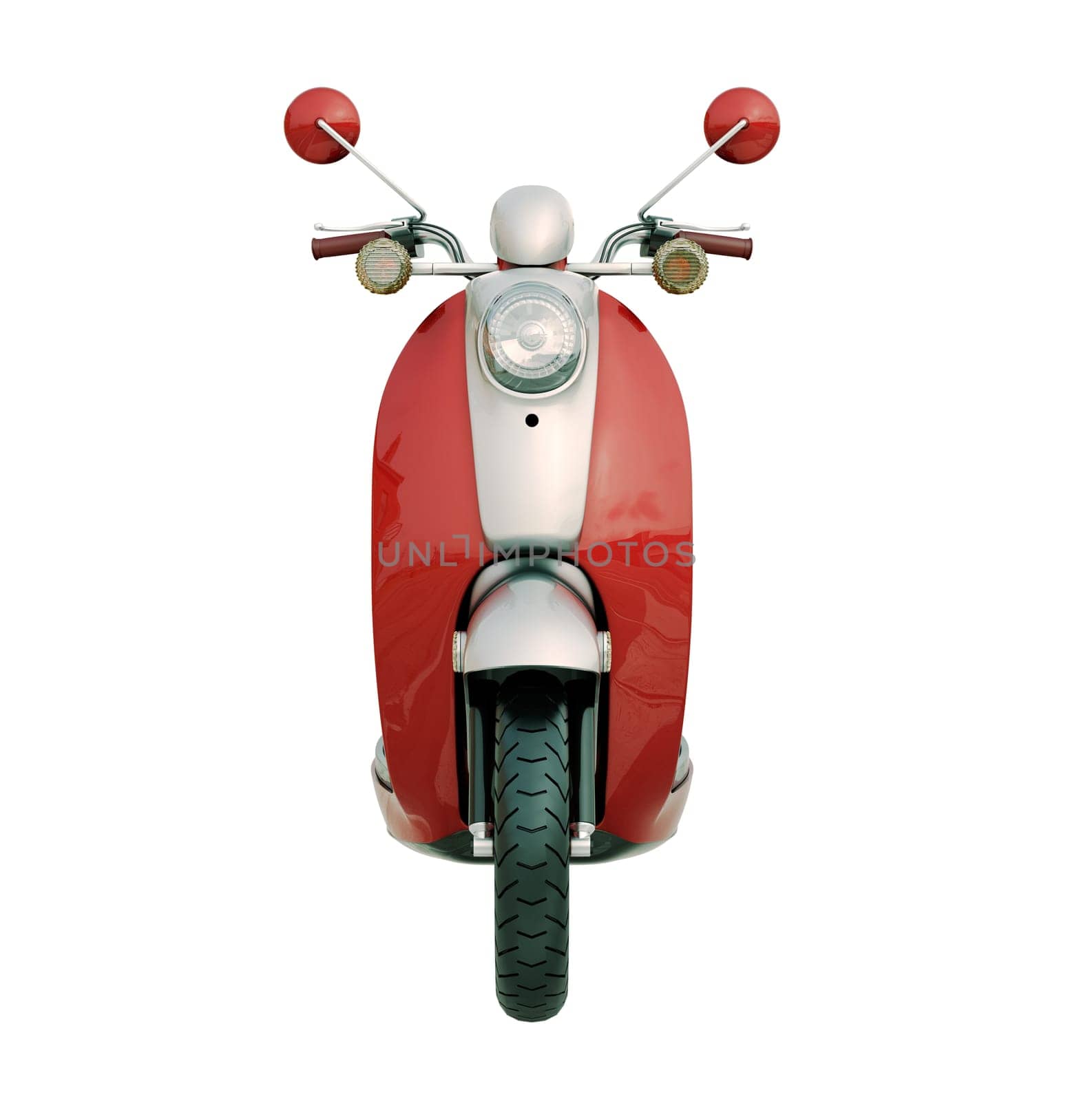 Modern classic scooter isolated on a white background