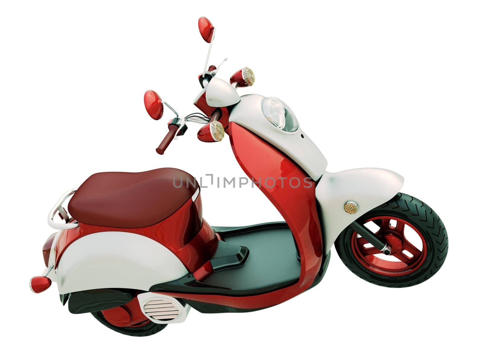 Modern classic scooter isolated on a white background