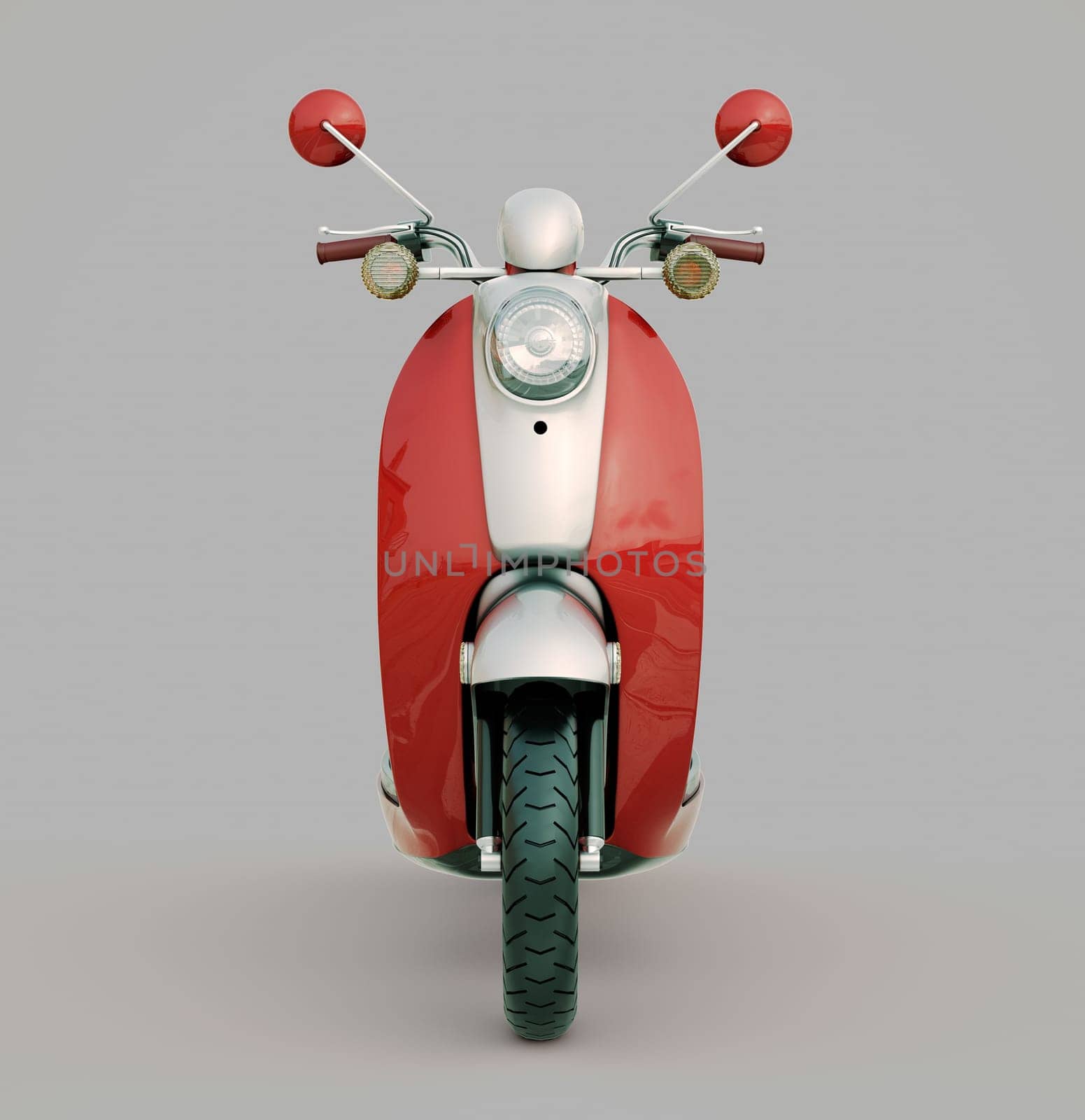 Modern classic scooter on a grey background