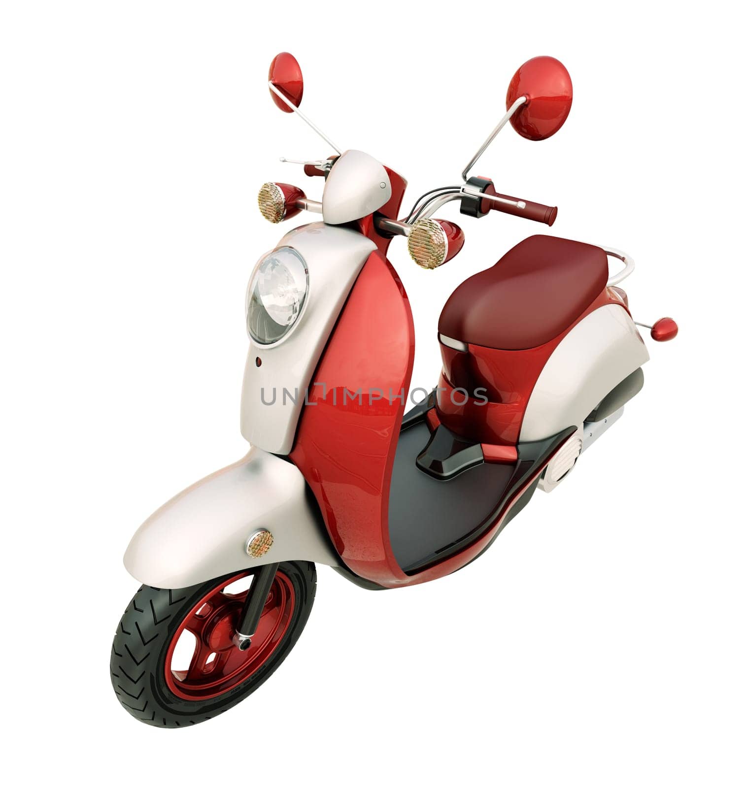 Modern classic scooter isolated on a white background