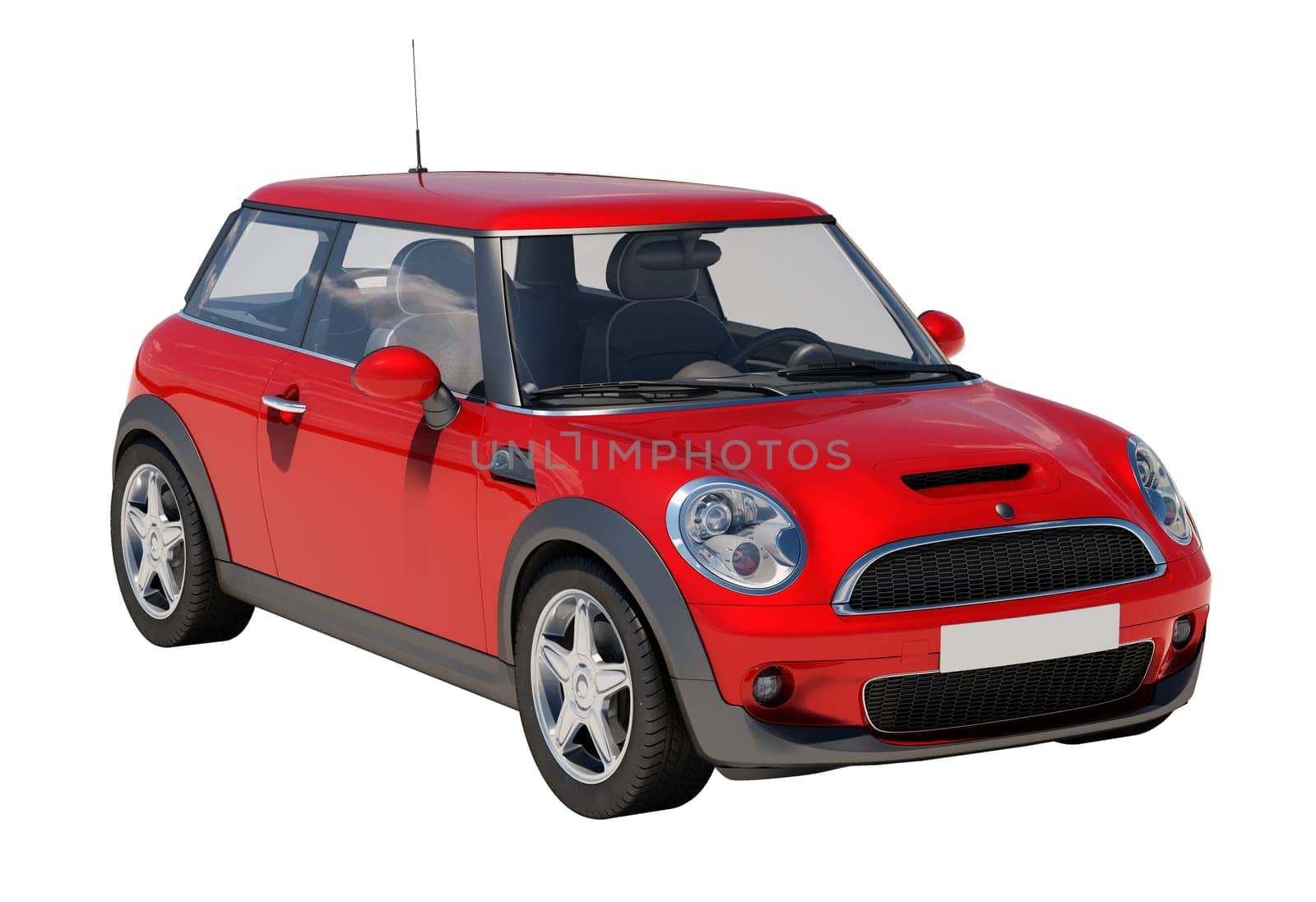 Car isolated on white background without shadow